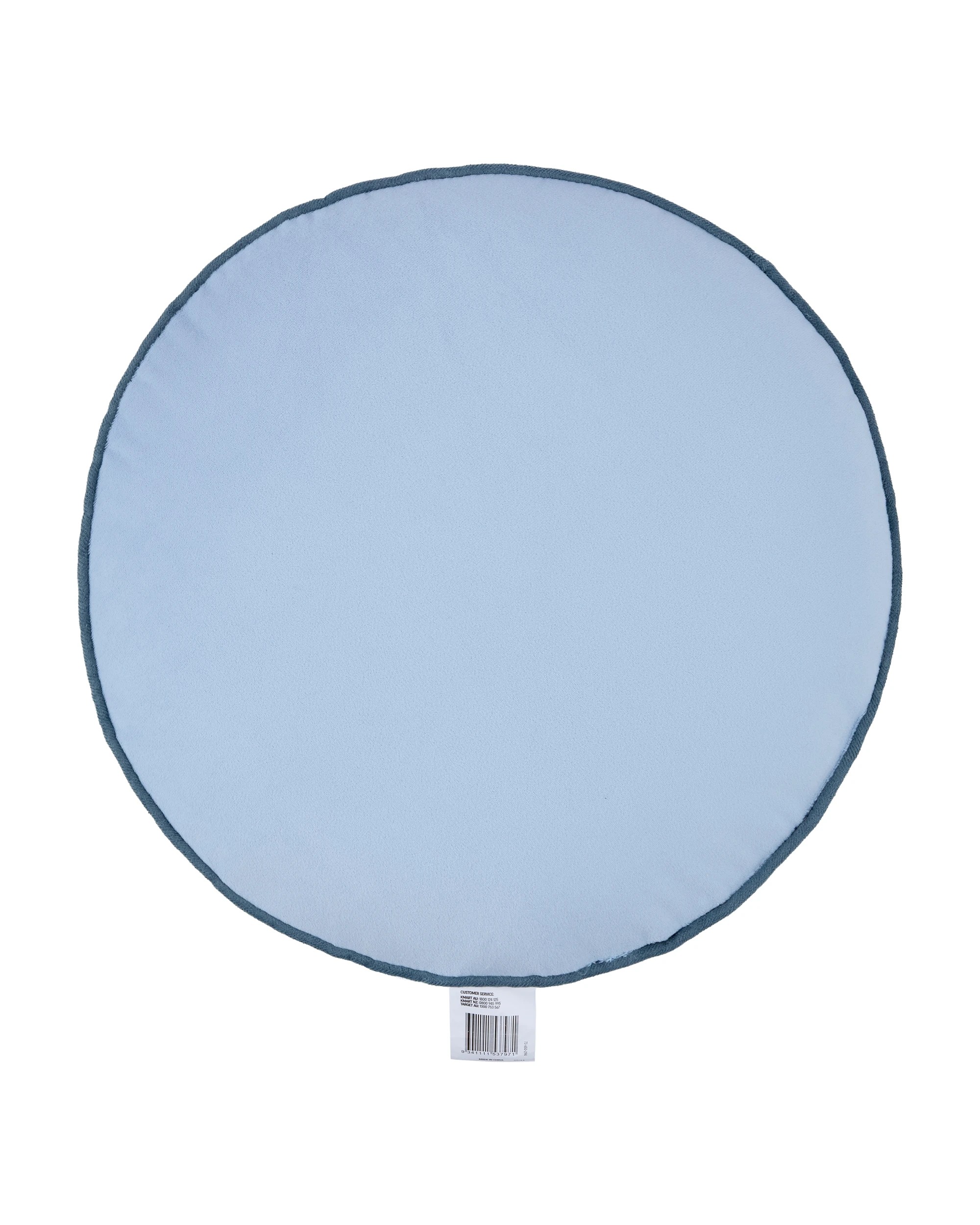 6 40cm Velvet Round Cushion - Blue, 6 of 6