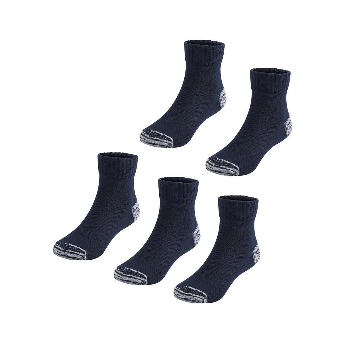 1 5 Pack Tough Quarter Crew Socks Dress Navy, 1 of 3