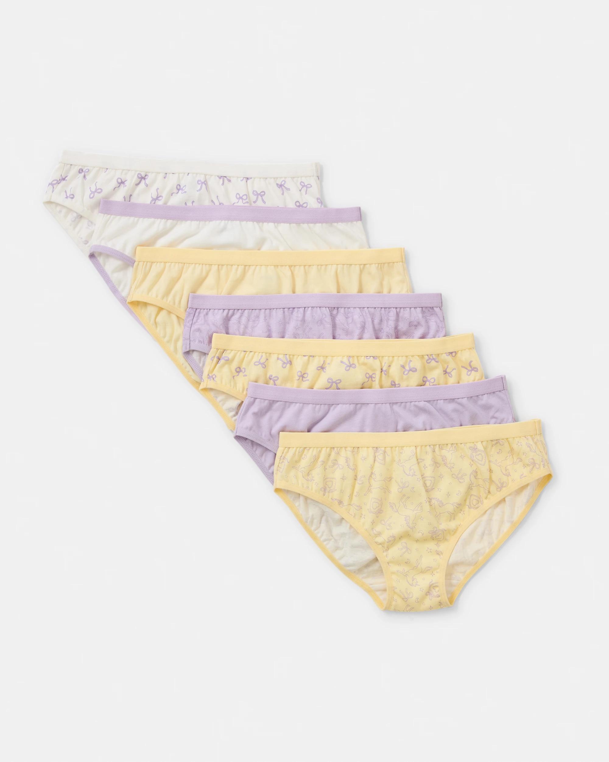 1 7 Pack Print Briefs Wht Bows, 1 of 9