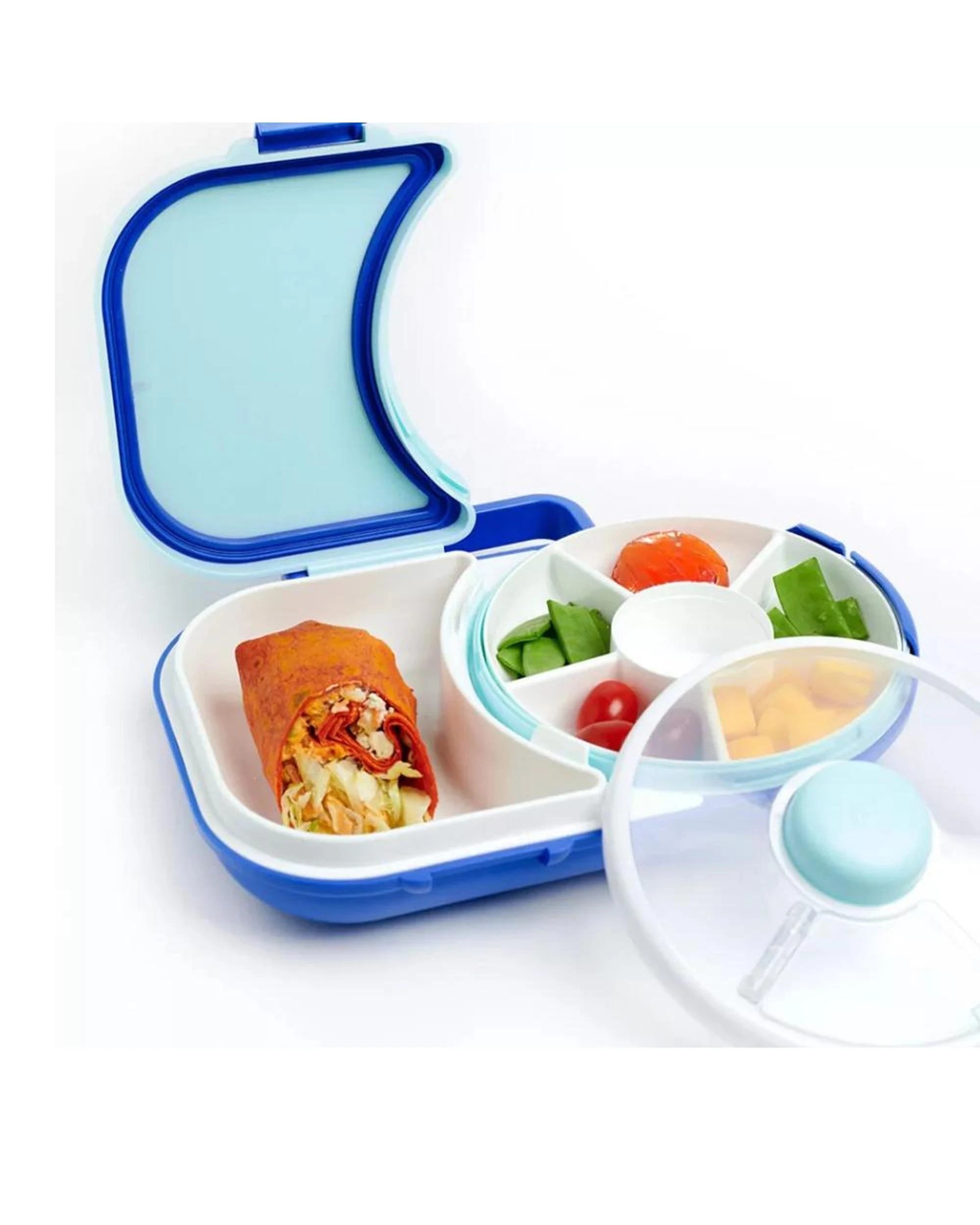 2 GoBe 2in1 Lunchbox With Original Snack Spinner  Blue, 2 of 3