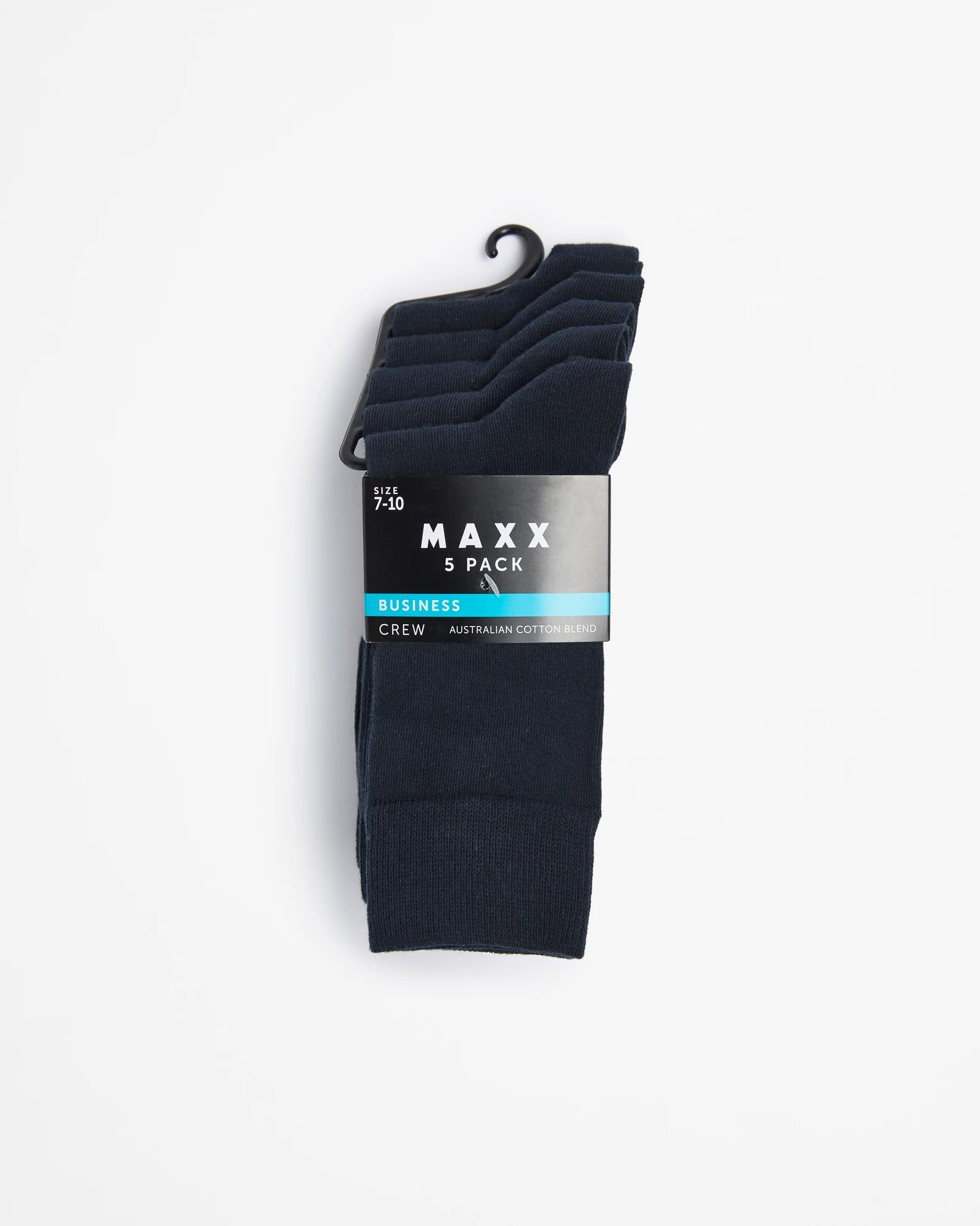 3 Australian Cotton Blend 5 Pack Business Crew Socks - Maxx NAVY BLUE, 3 of 3