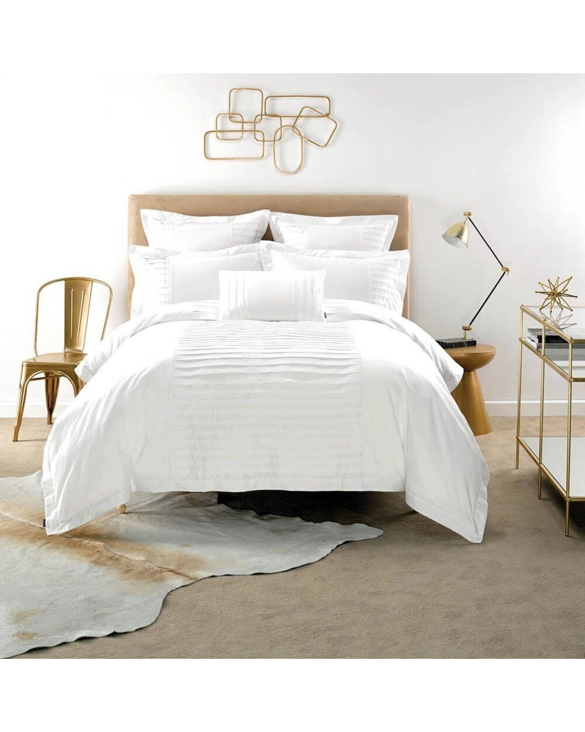 1 Linen House 500TC Lawson Quilt Cover Set - Queen Bed - White, 1 of 1