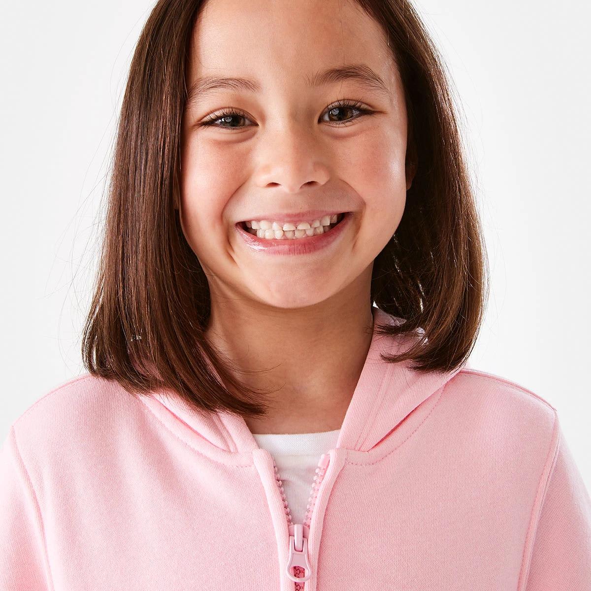 4 Plain Zip Through Hoodie Light Pink, 4 of 10