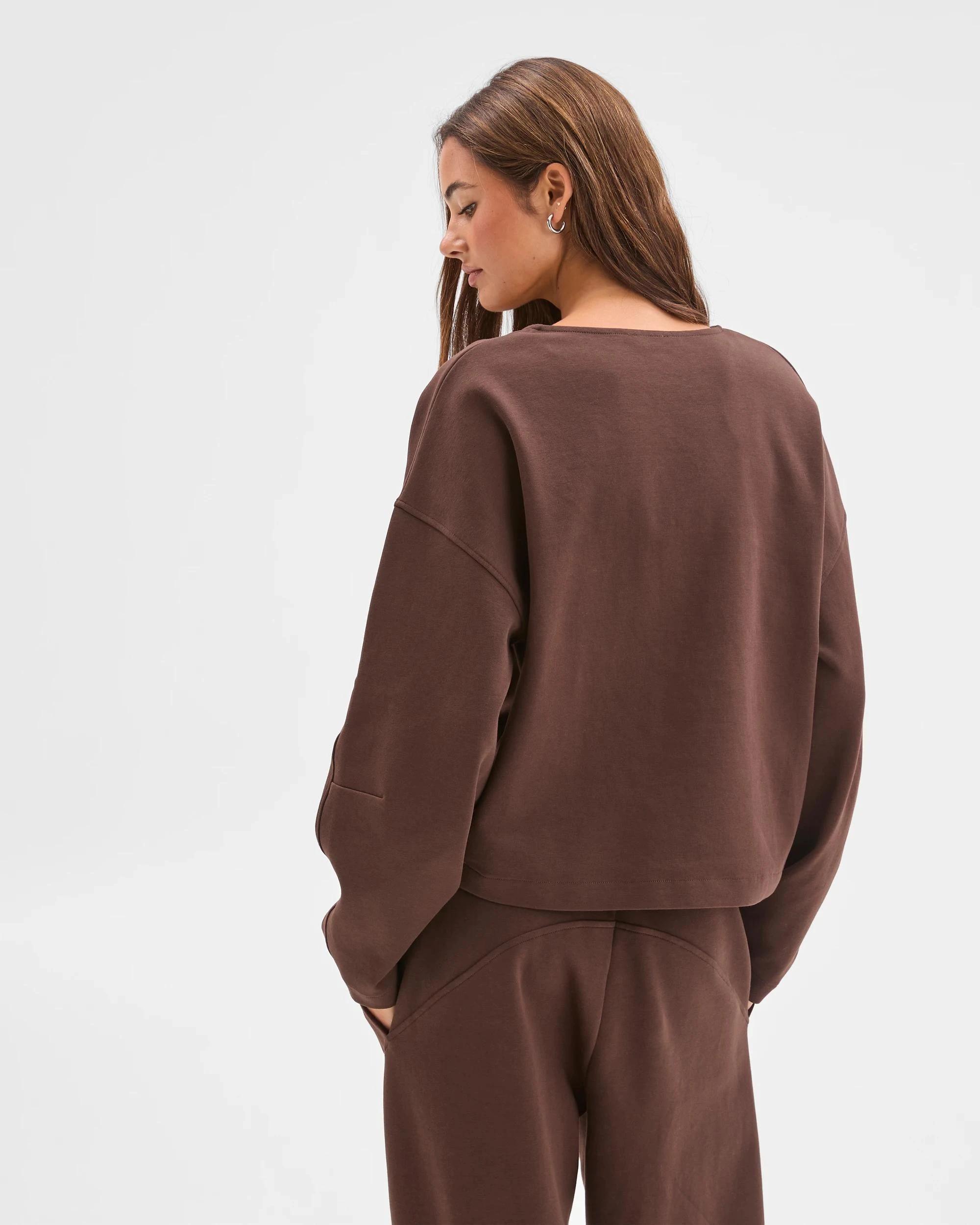 6 Lily Loves Australian Cotton Blend V-Neck Jumper COFFEE BEAN, 6 of 6