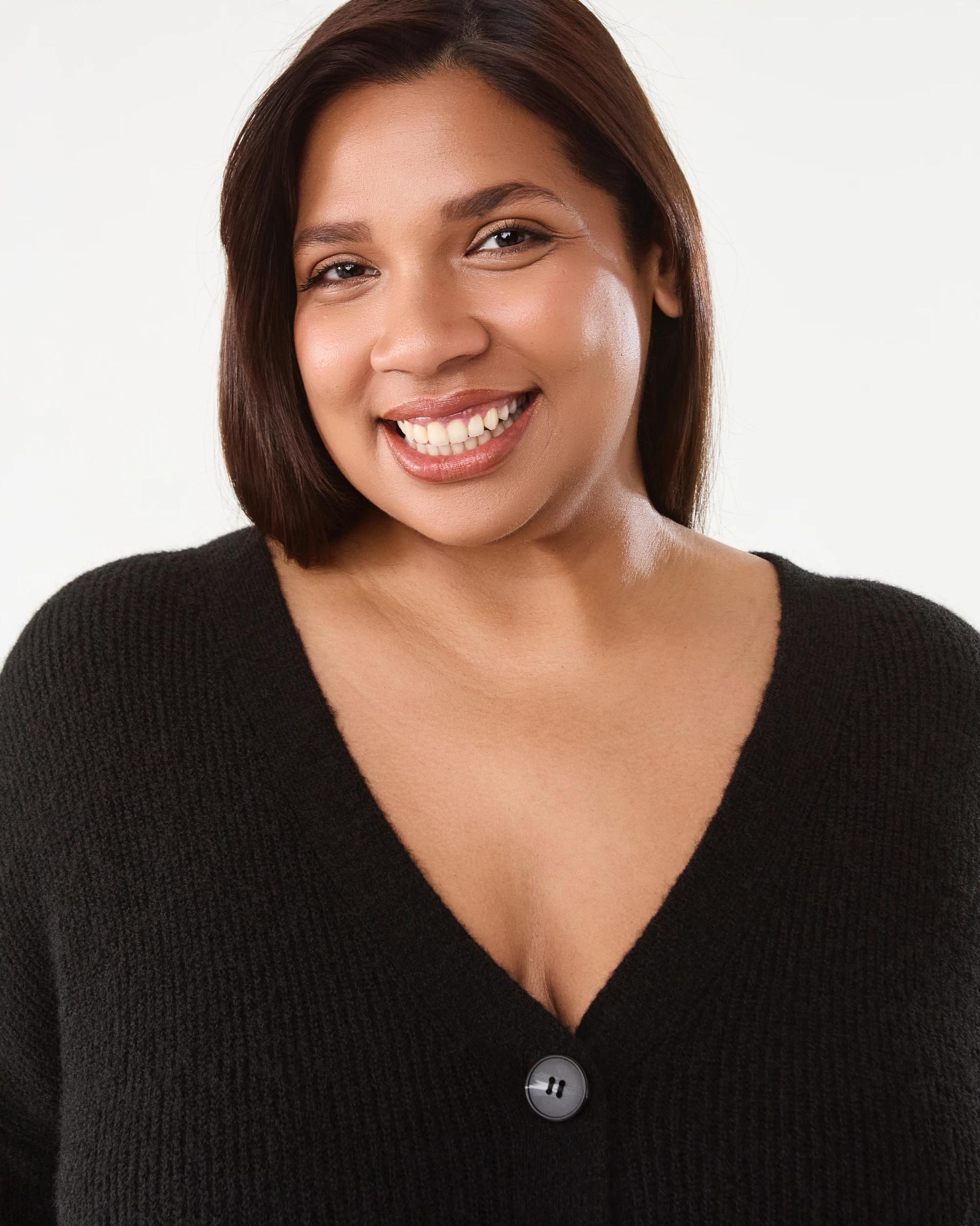 4 Curve Button Cardigan Black, 4 of 6