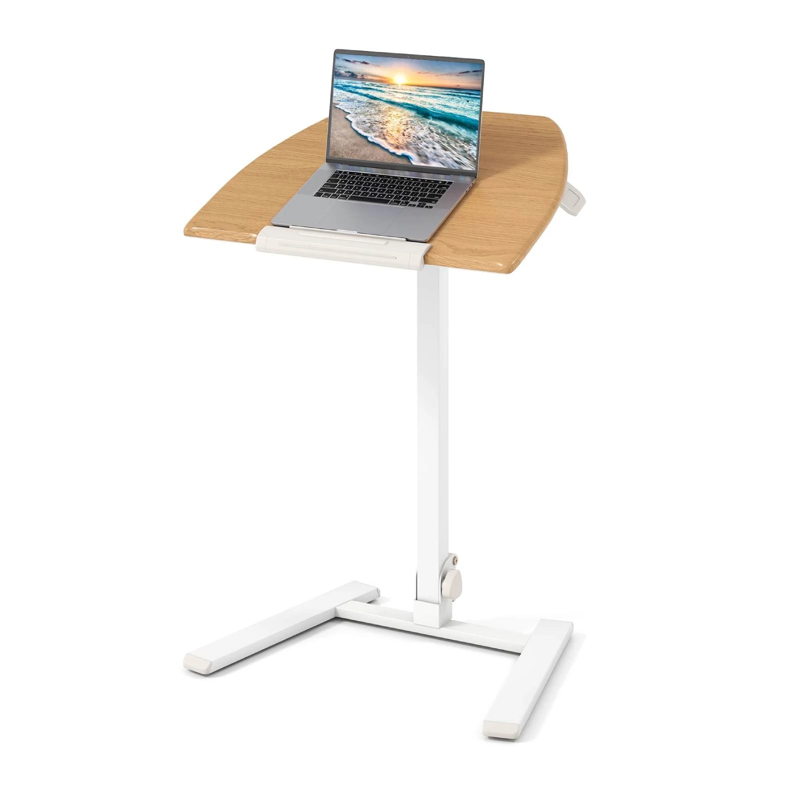 4 Costway Foldable Mobile Standing Desk Height Adjustable Computer Desk w/Tiltable Tabletop, 4 of 4