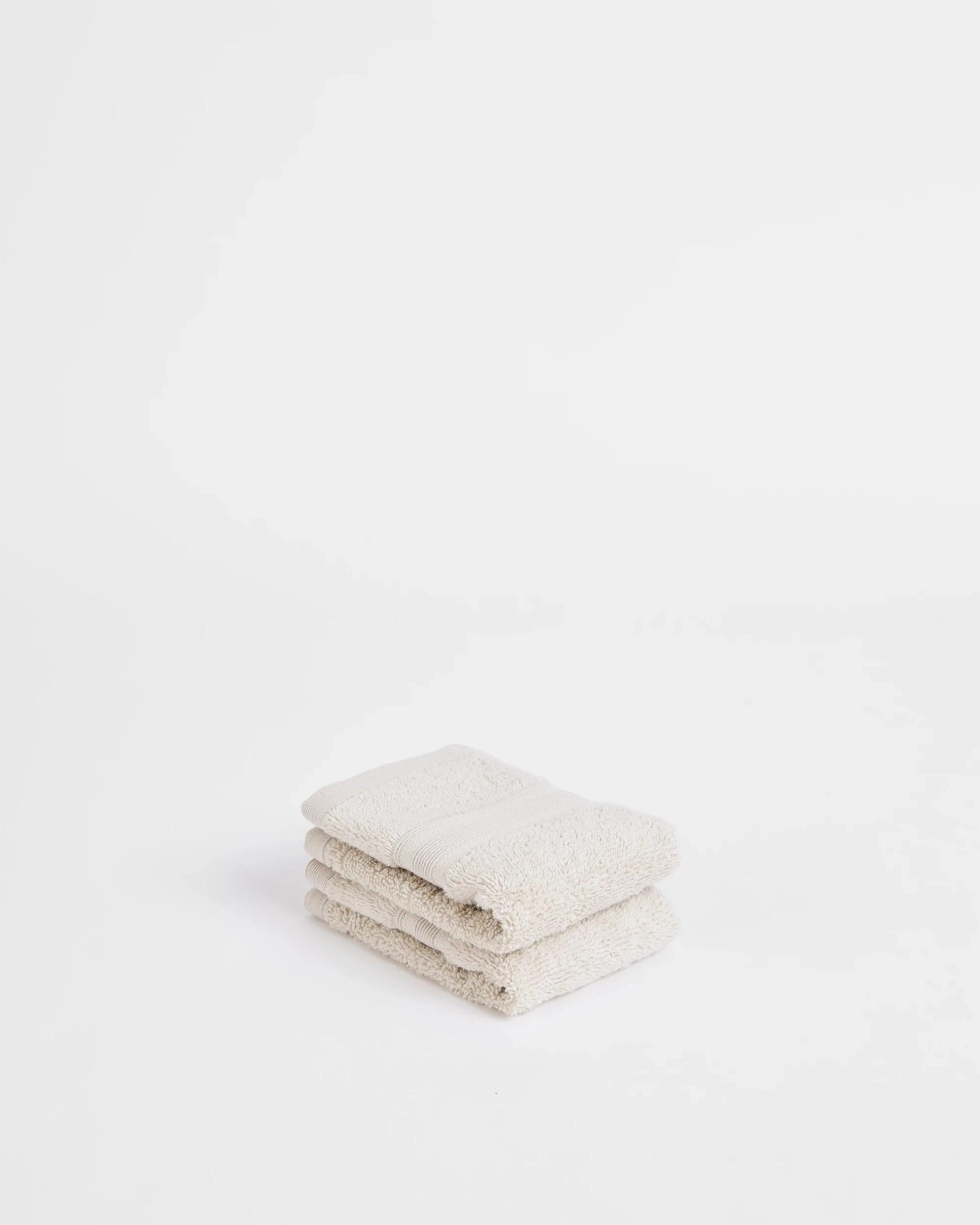 2 Grandeur Australian Cotton Face Washers 2 Pack - Natural, 2 of 5