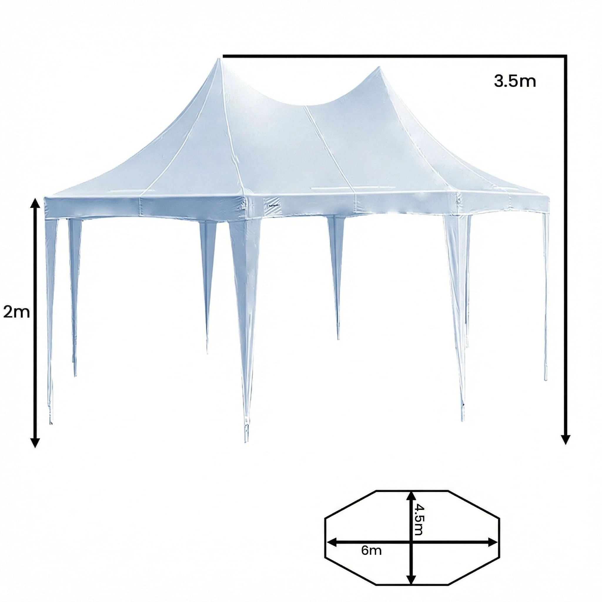 3 Wallaroo 6x4.5m Wedding Gazebo Marquee with Sidewalls - White, 3 of 10