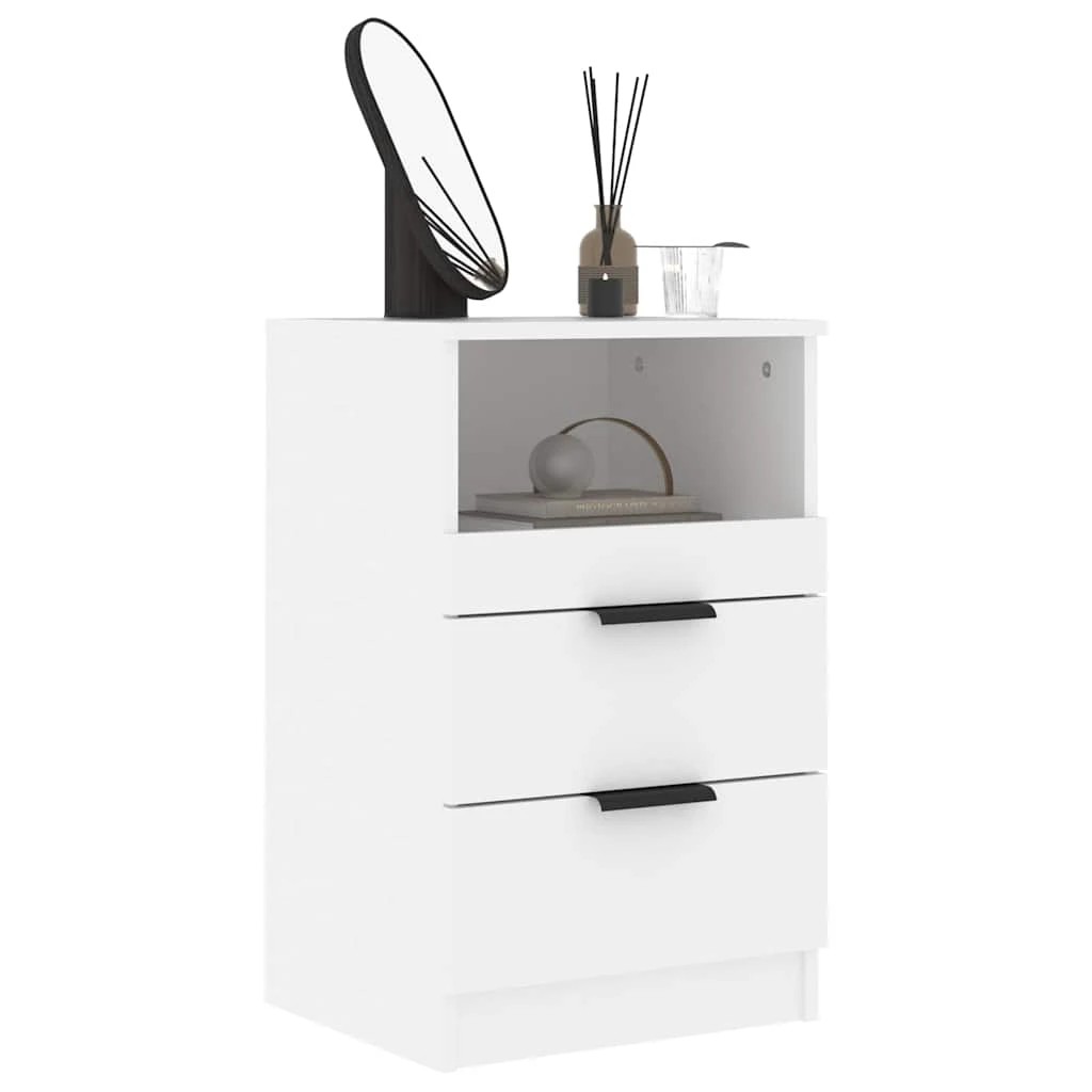 7 vidaXL Bedside cabinet Ample Storage - White, 7 of 10