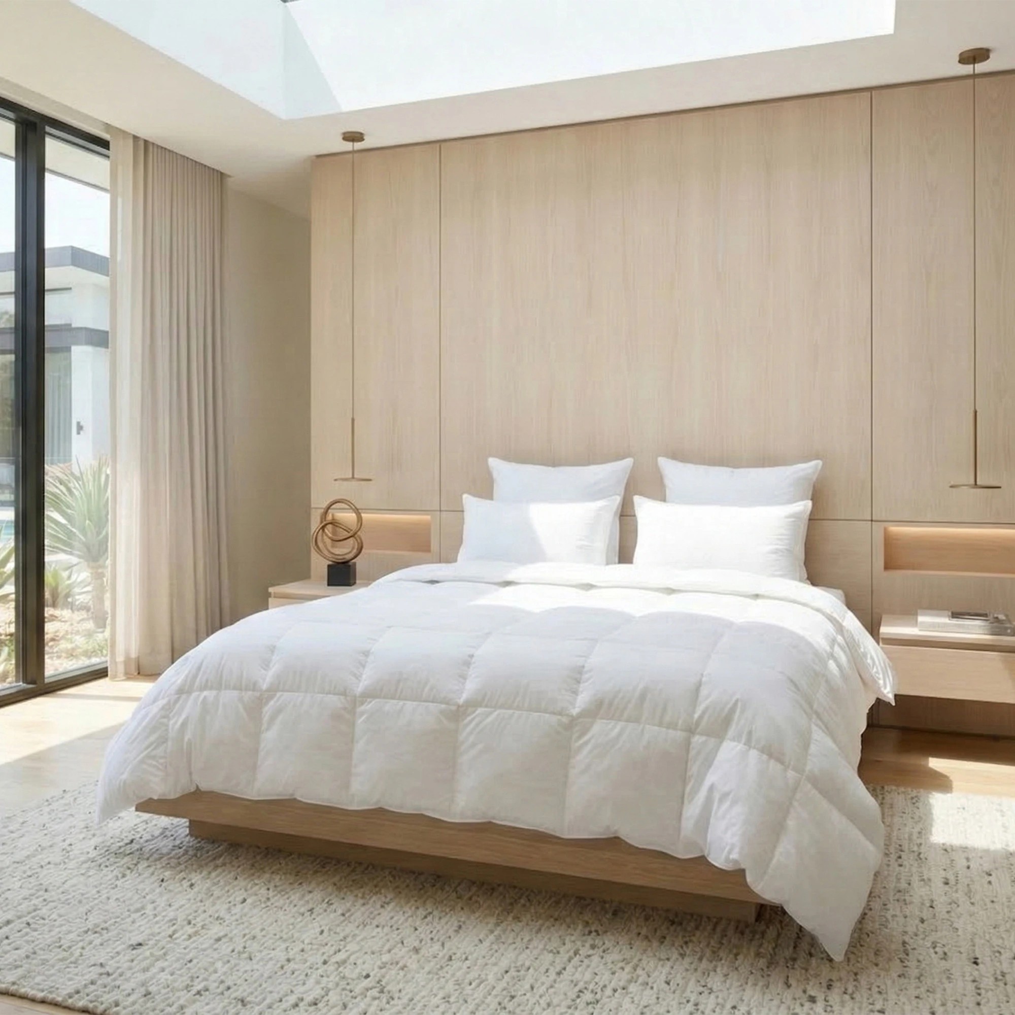 1 Royal Comfort Goose 85% Feather & 15% Down 500GSM Quilt - Queen Bed - White - Queen Bed - White, 1 of 2