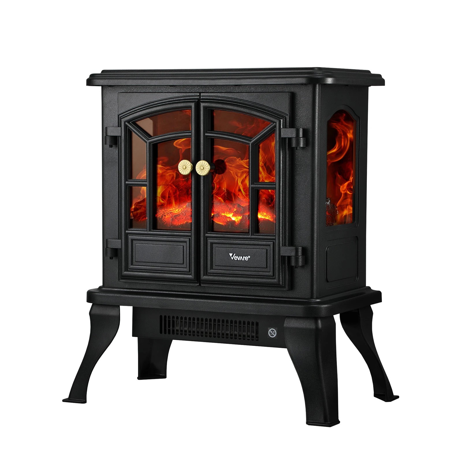 1 Vevare Electric Fireplace Heater Freestanding 3D Flame Effect Indoor 2000W - Black, 1 of 9