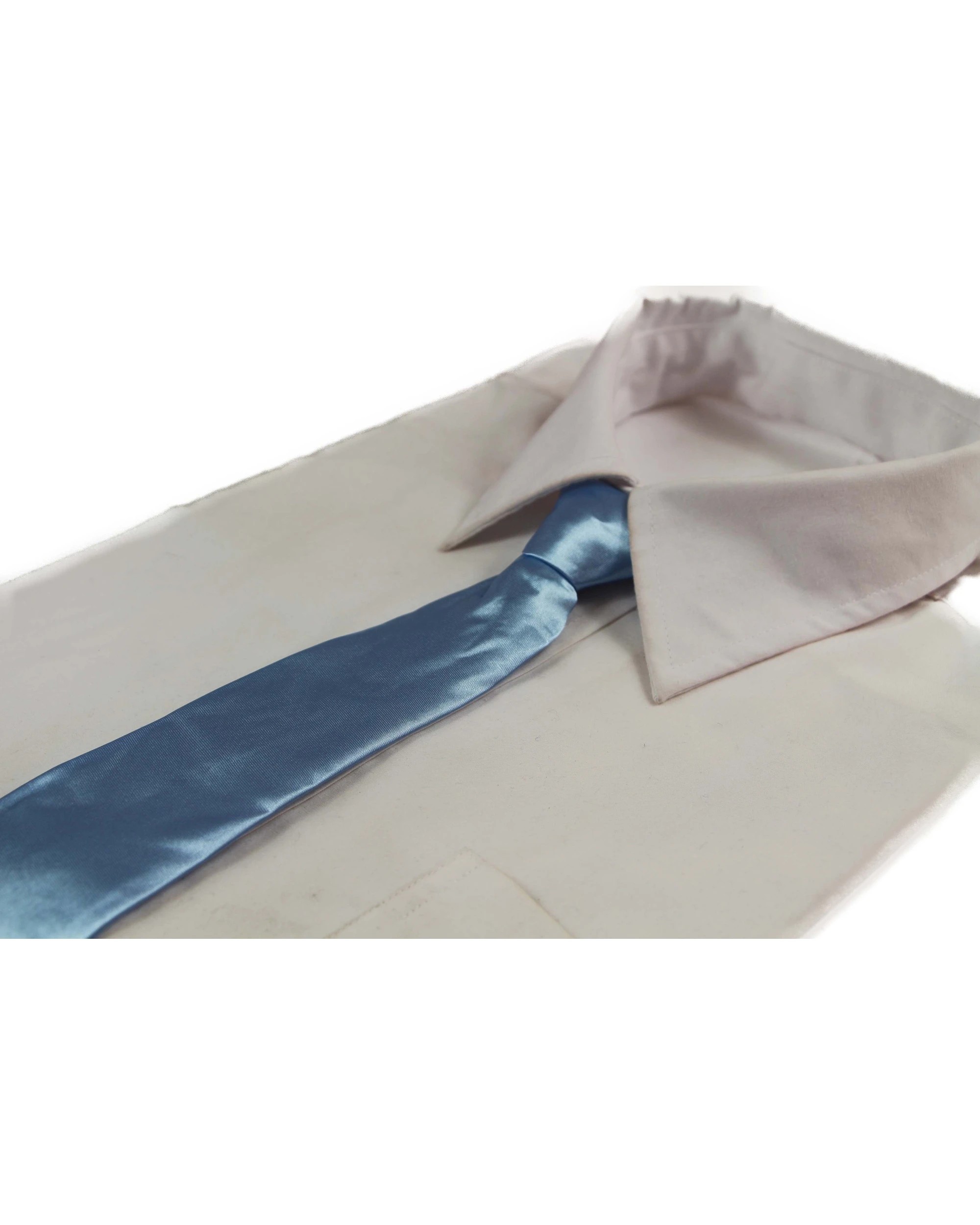 1 Zasel Kids Boys Light Blue Elastic Plain Neck Tie, 1 of 1