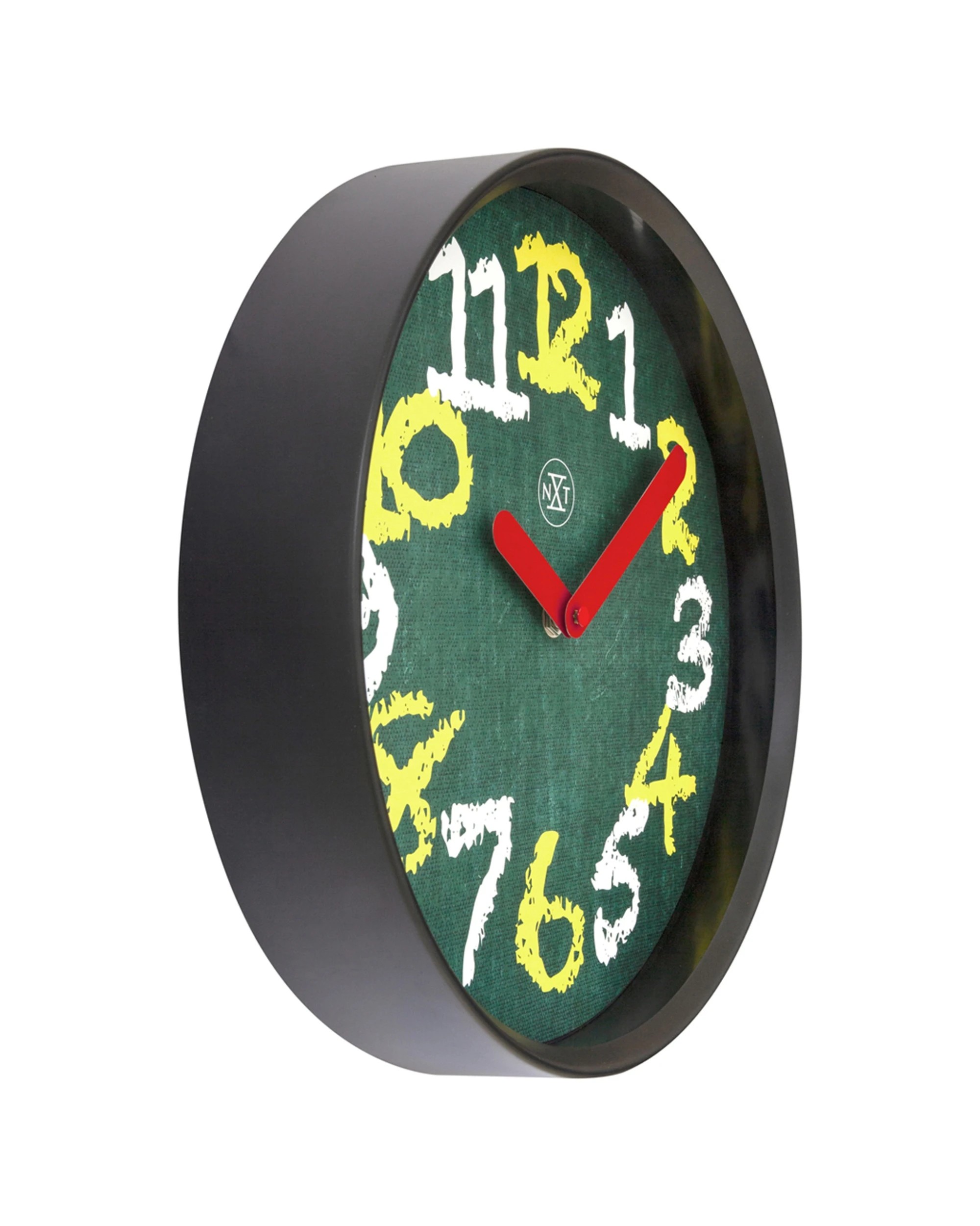 2 NexTime 30cm Wall Clock - Large Numbers Chalkboard Design - Green, 2 of 5