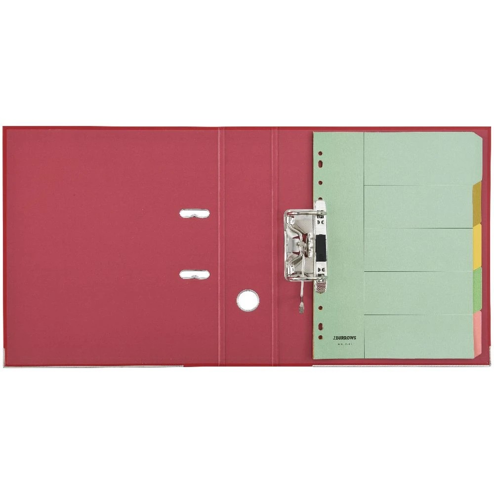5 J.Burrows A4 Lever Arch Binder 2 Ring 70mm Berry, 5 of 5