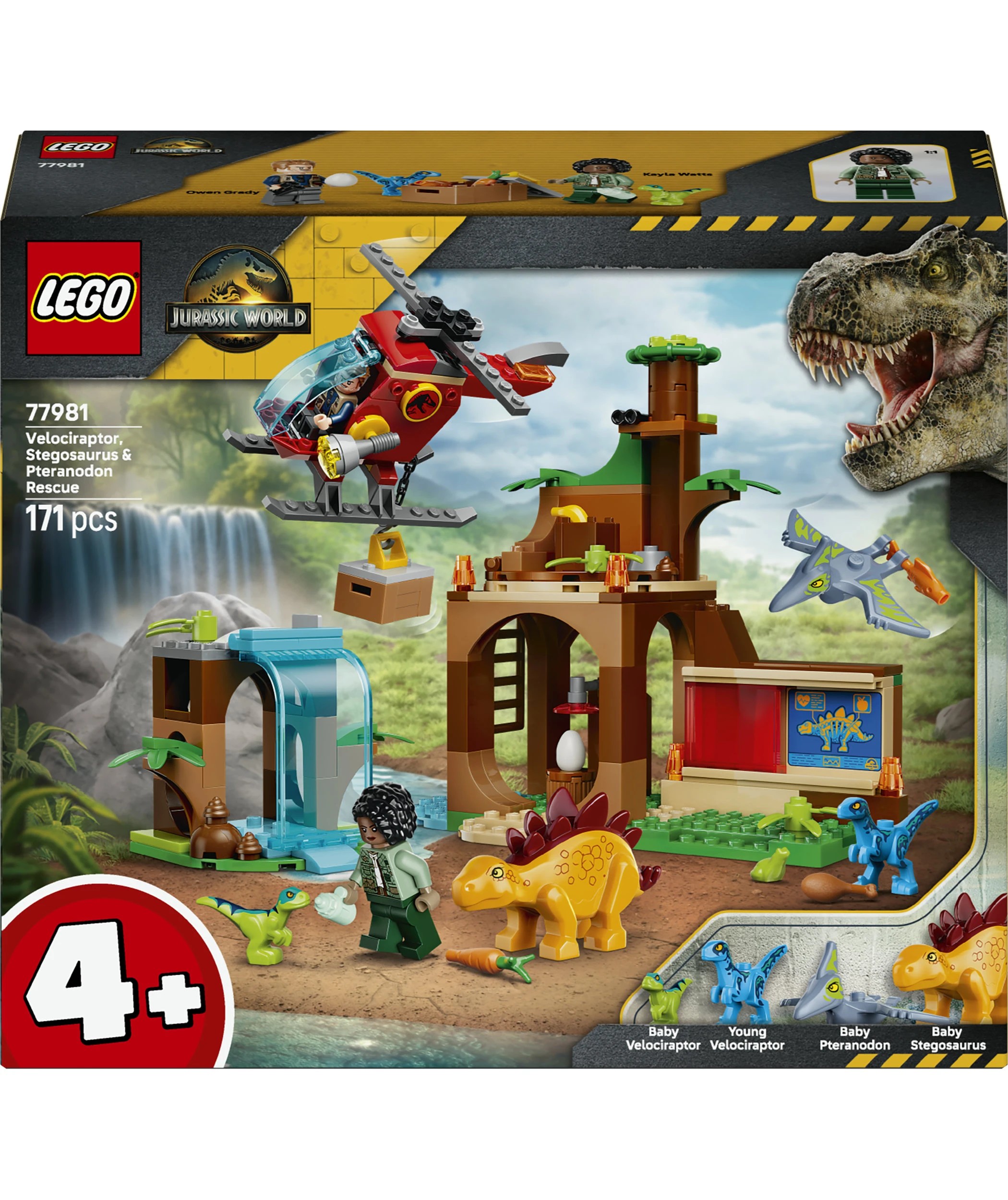 1 LEGO Jurassic World Velociraptor, Stegosaurus & Pteranodon Rescue 77981, 1 of 10