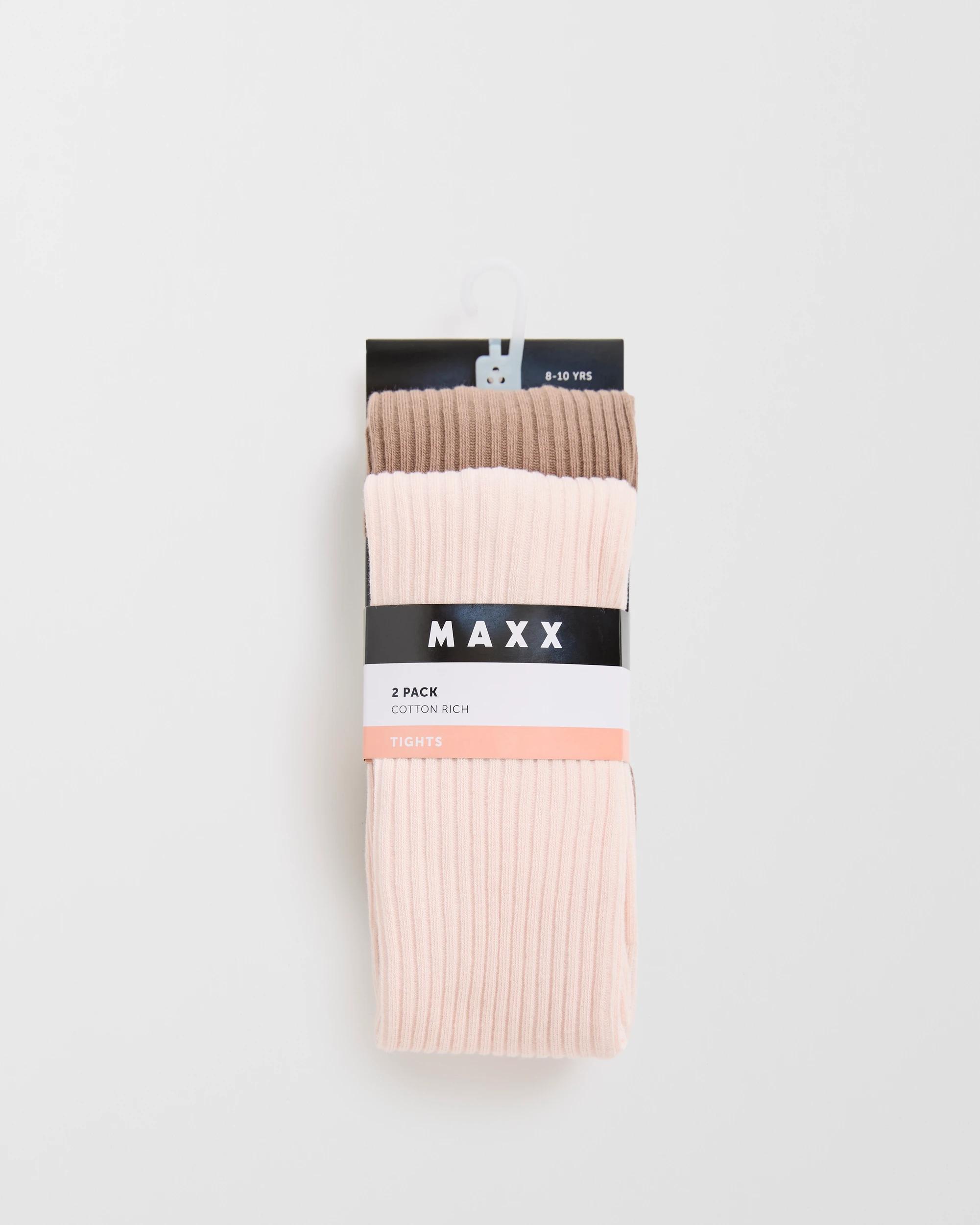 3 Maxx Australian Cotton Blend 2 Pack Girls Casual Rib Tights ETHEREA, 3 of 3