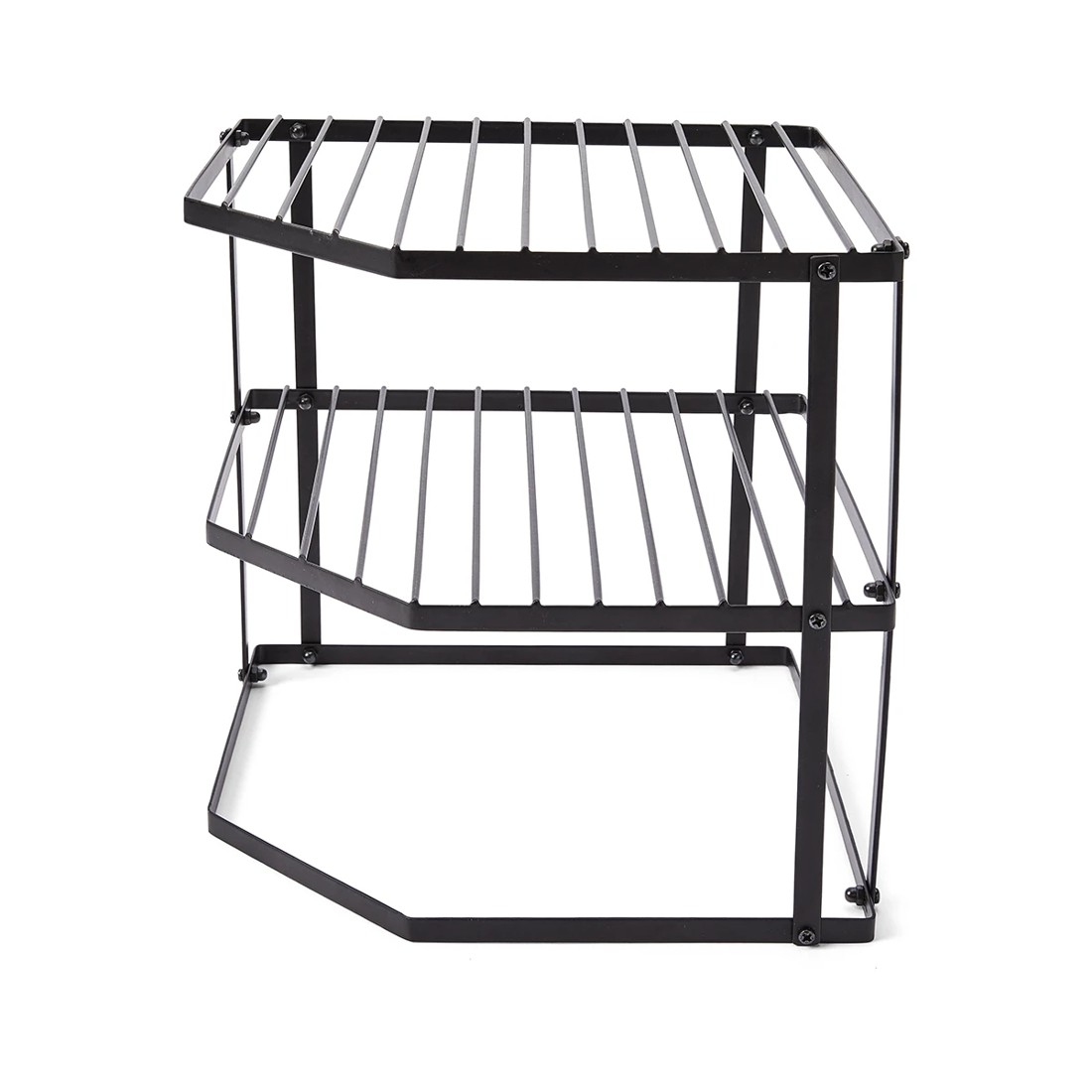3 3 Tier Corner Pantry Shelf - Black, 3 of 9