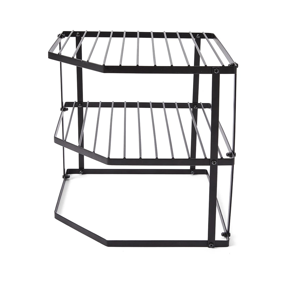 3 3 Tier Corner Pantry Shelf - Black, 3 of 9