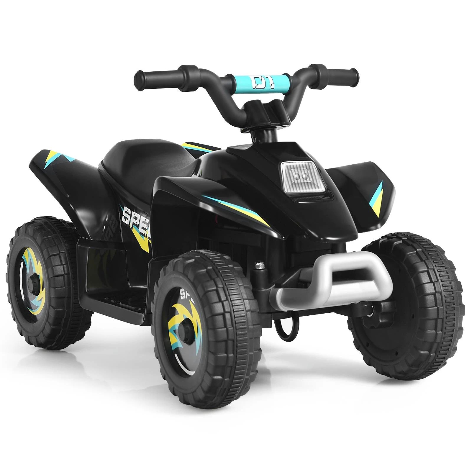 1 Costway Ride on ATV Toy 6V Battery Powered Quad Car - Black, 1 of 1