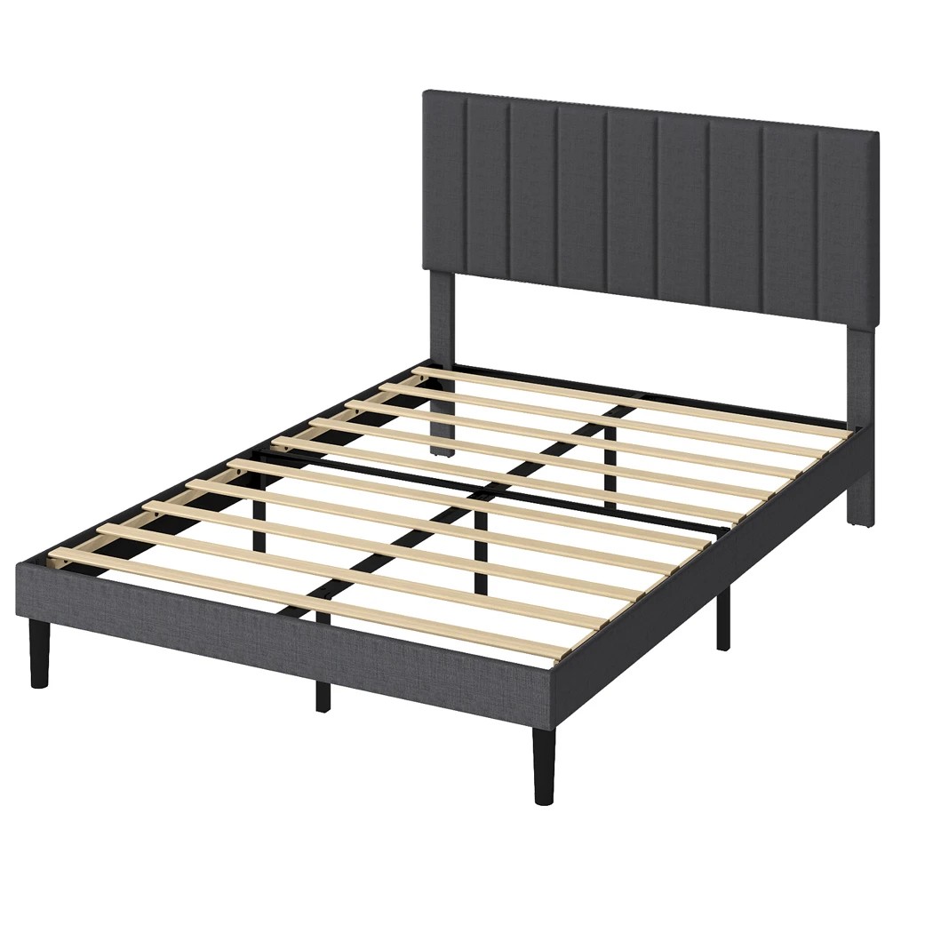 1 Levede Queen Size Bed Frame Upholstered, 1 of 8