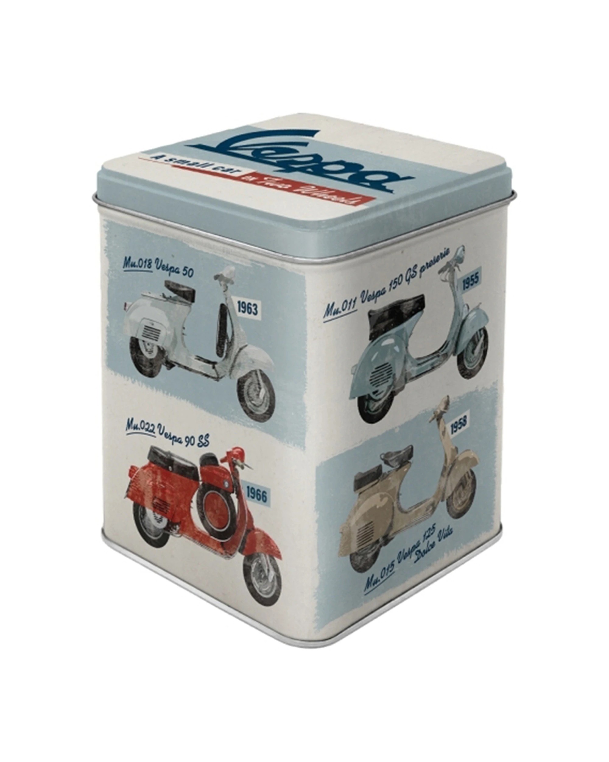 1 Nostalgic-Art Storage Tin - Vespa Model Chart - Multi, 1 of 1
