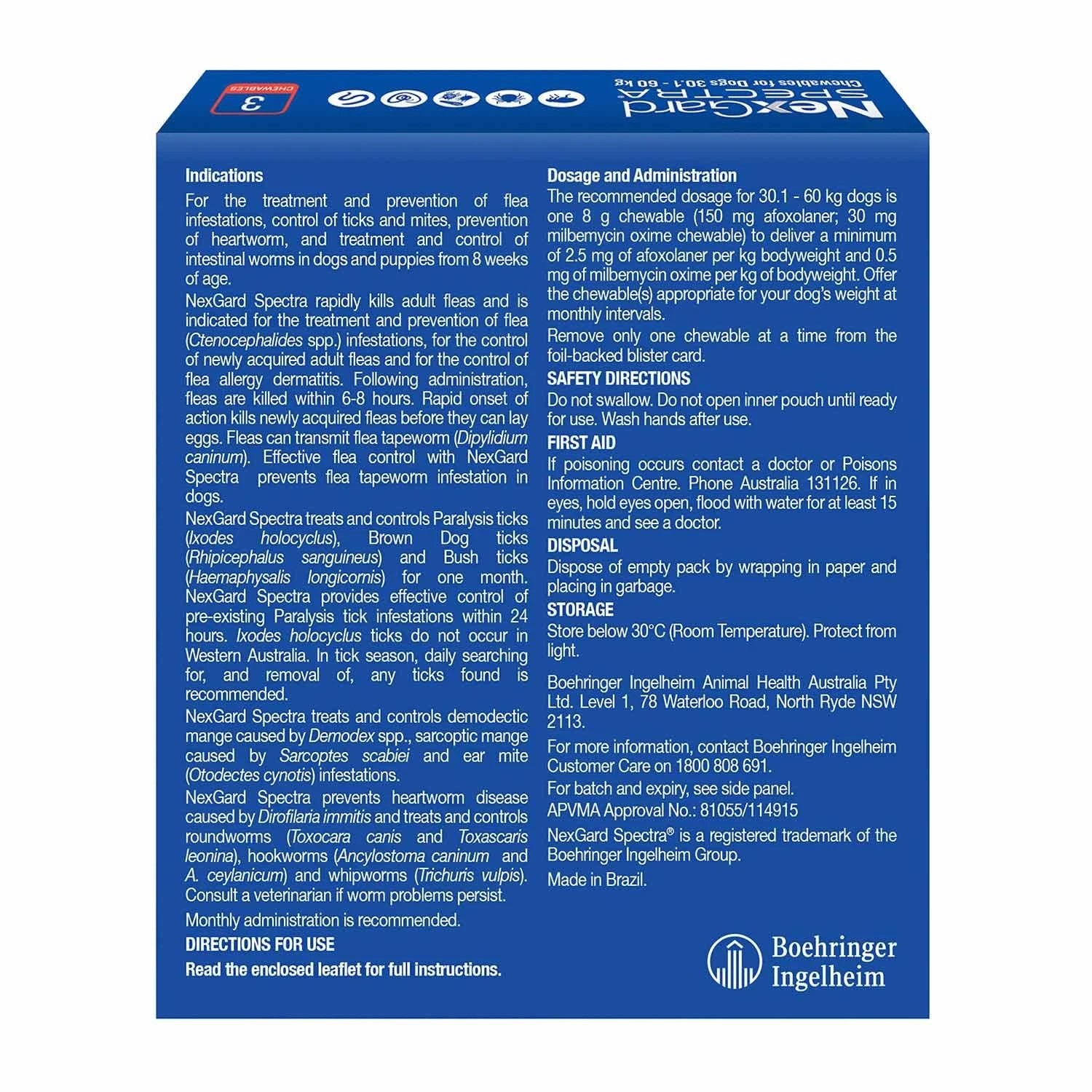 2 Nexgard Spectra Chewables For Very Large Dogs (30.1-60kg) Red - 3 Months Supply, 2 of 2