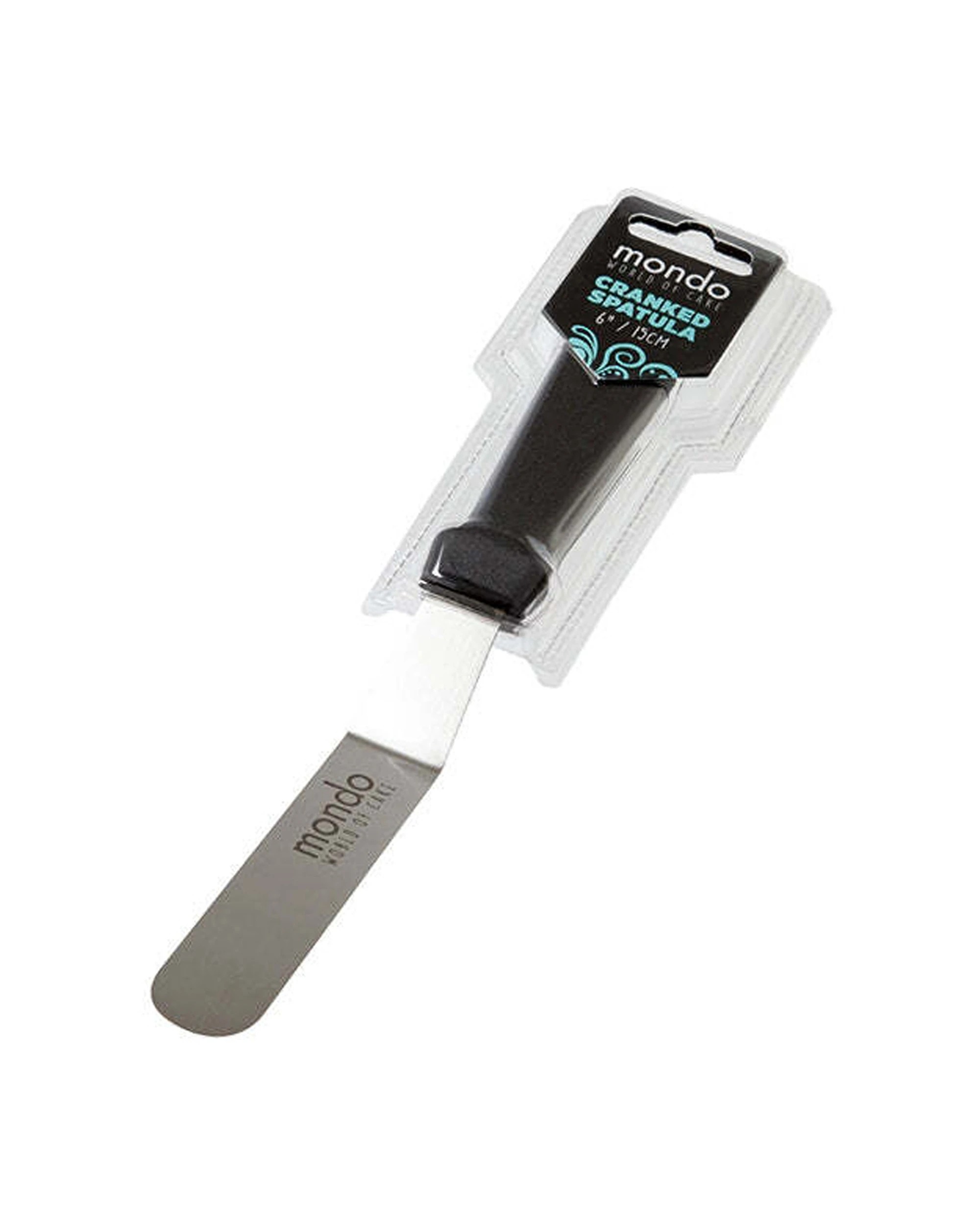 1 Mondo Stainless Steel 15cm Cranked Spatula Comfortable Handle - Black, 1 of 1