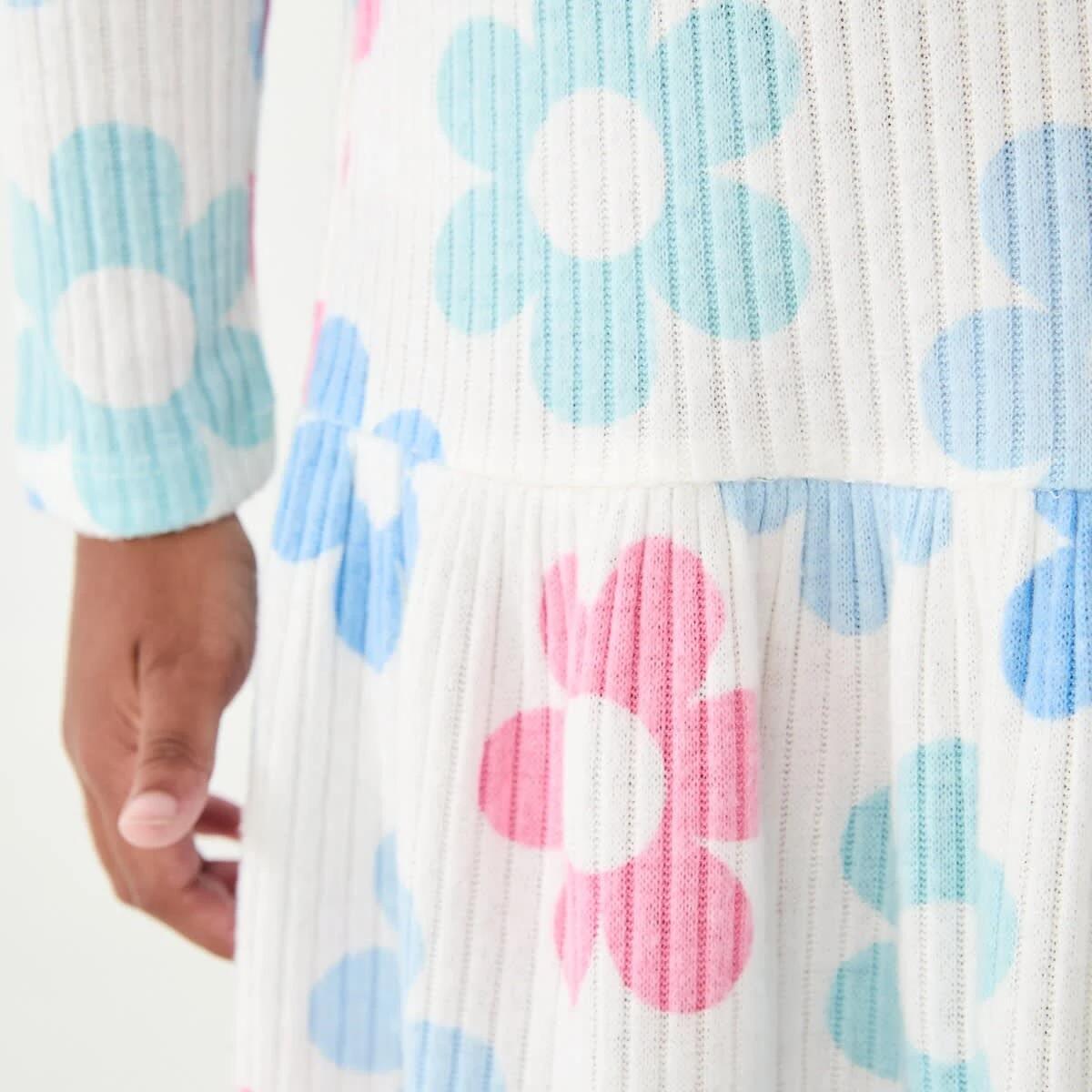 5 Long Sleeve Brushed Rib Dress Flower, 5 of 7