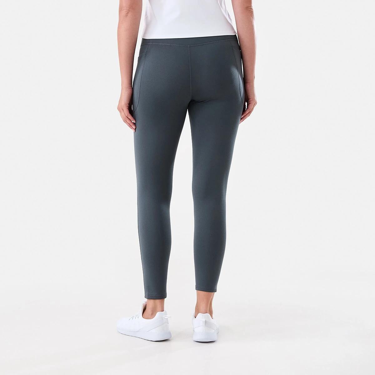 3 Active Womens Full Length Fleece Leggings HARMONY GREY, 3 of 5