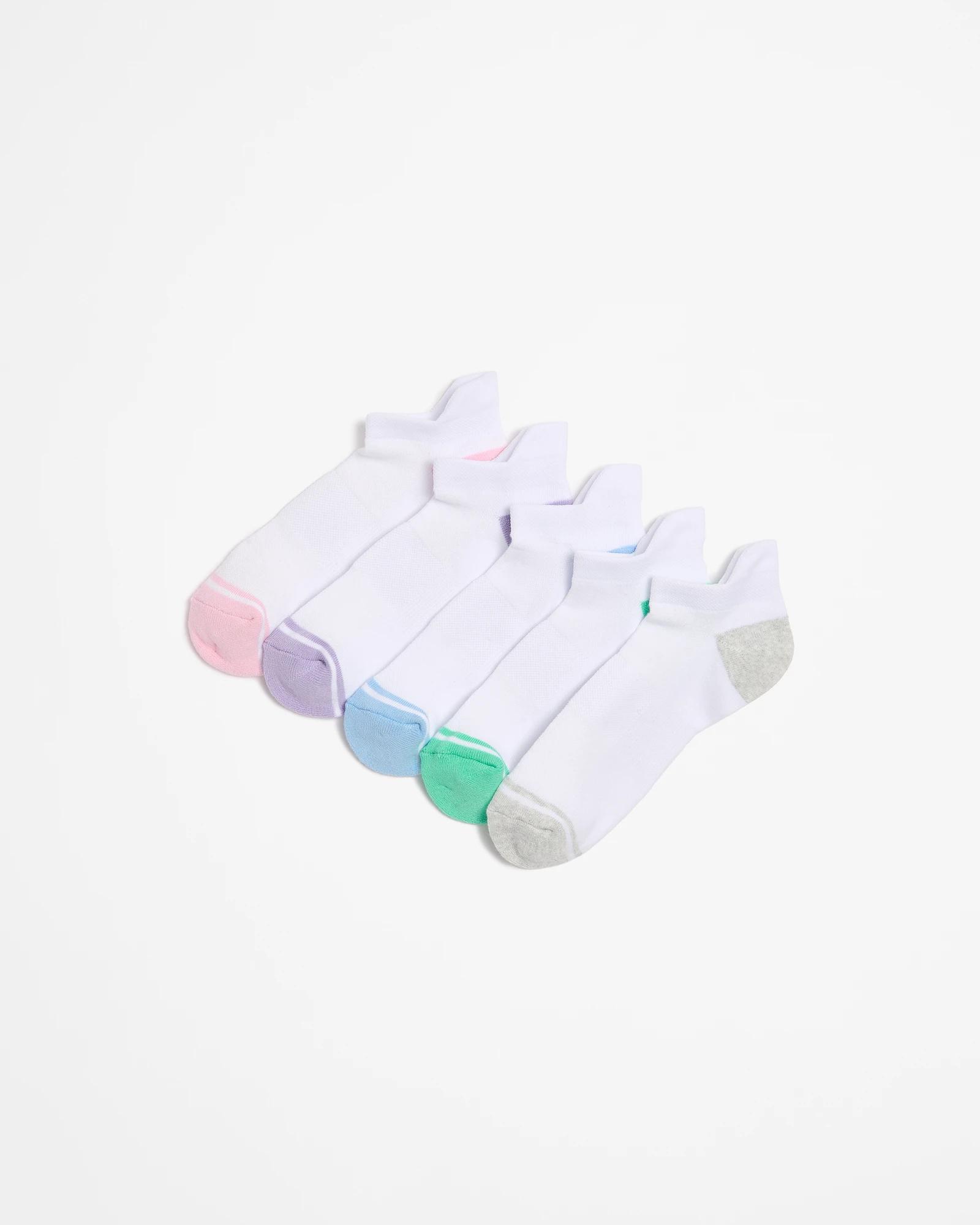 1 Target Active Australian Cotton Blend 5 Pack No Show Socks WHITE, 1 of 3