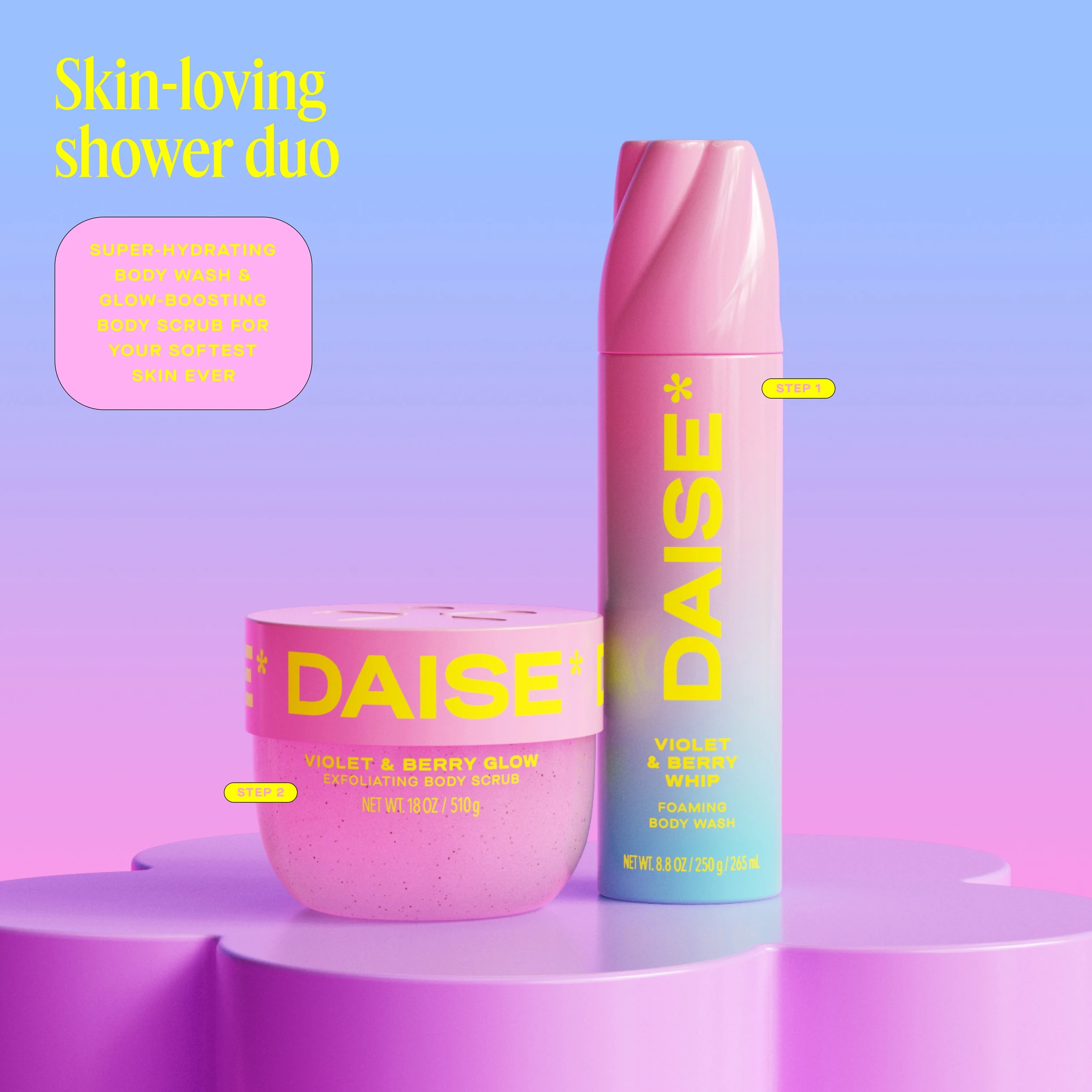 7 DAISE Exfoliating Body Scrub 510g - Violet and Berry Glow, 7 of 8