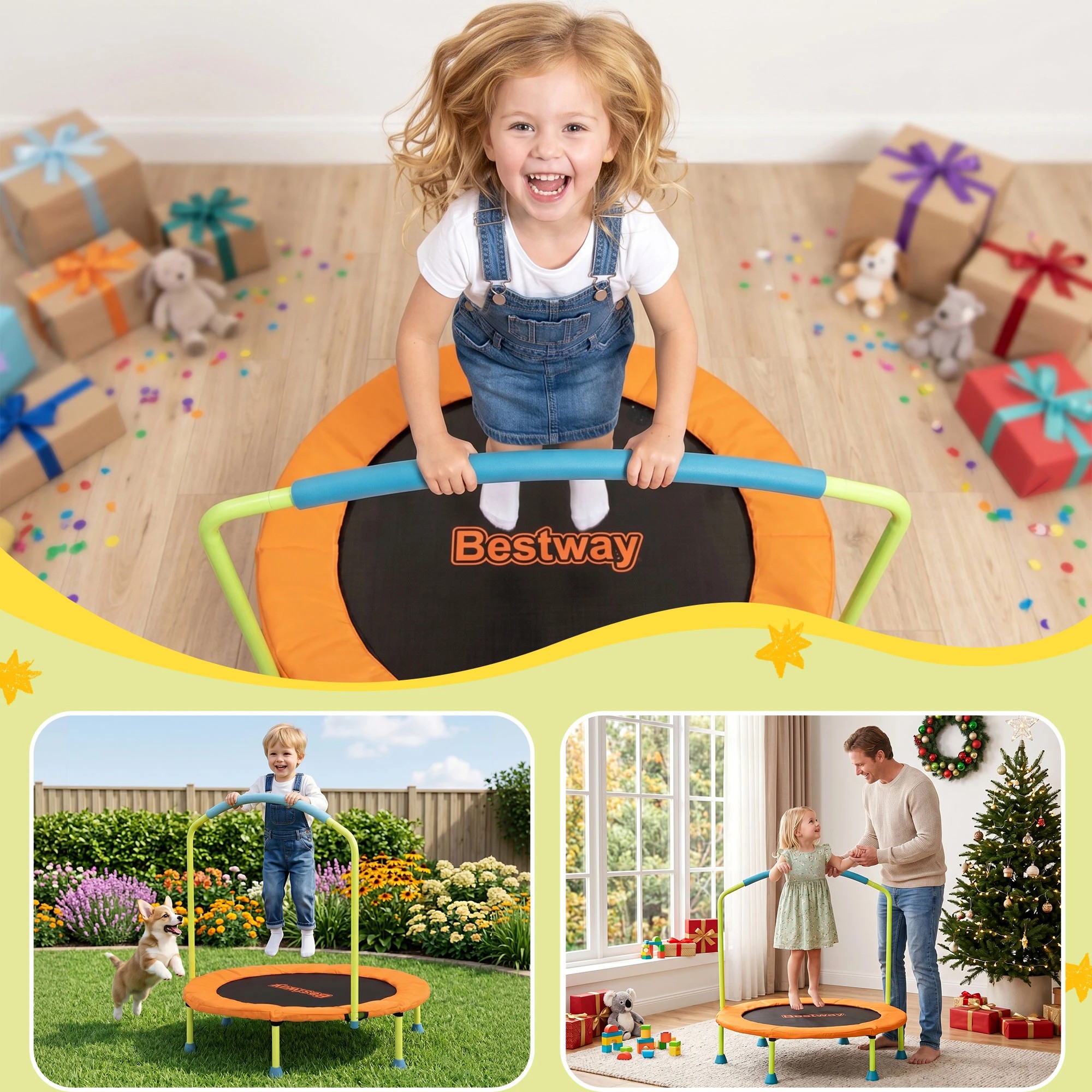 8 Bestway Kids Trampoline Foldable Rebounder Fitness for Ages 3+ - Orange, 8 of 9