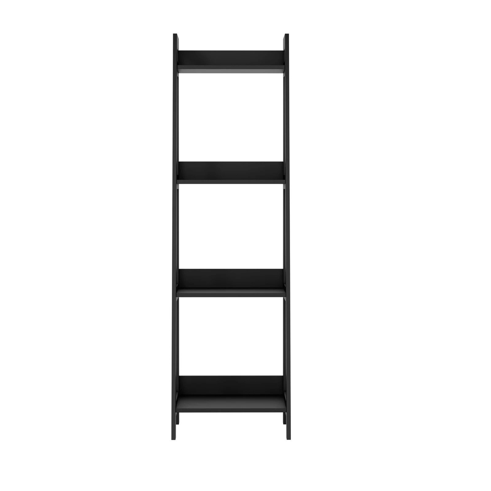 6 Oikiture Bookshelf 4 Tier Corner Ladder Shelf Home Storage Display Rack
 - Black, 6 of 9