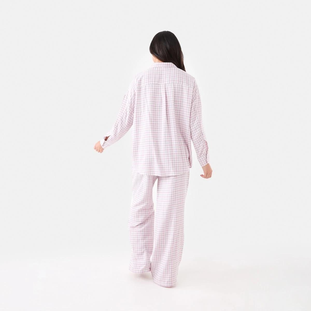 3 Relaxed Boyfriend Flannel Pyjama Set Pnk Wt Chk, 3 of 7