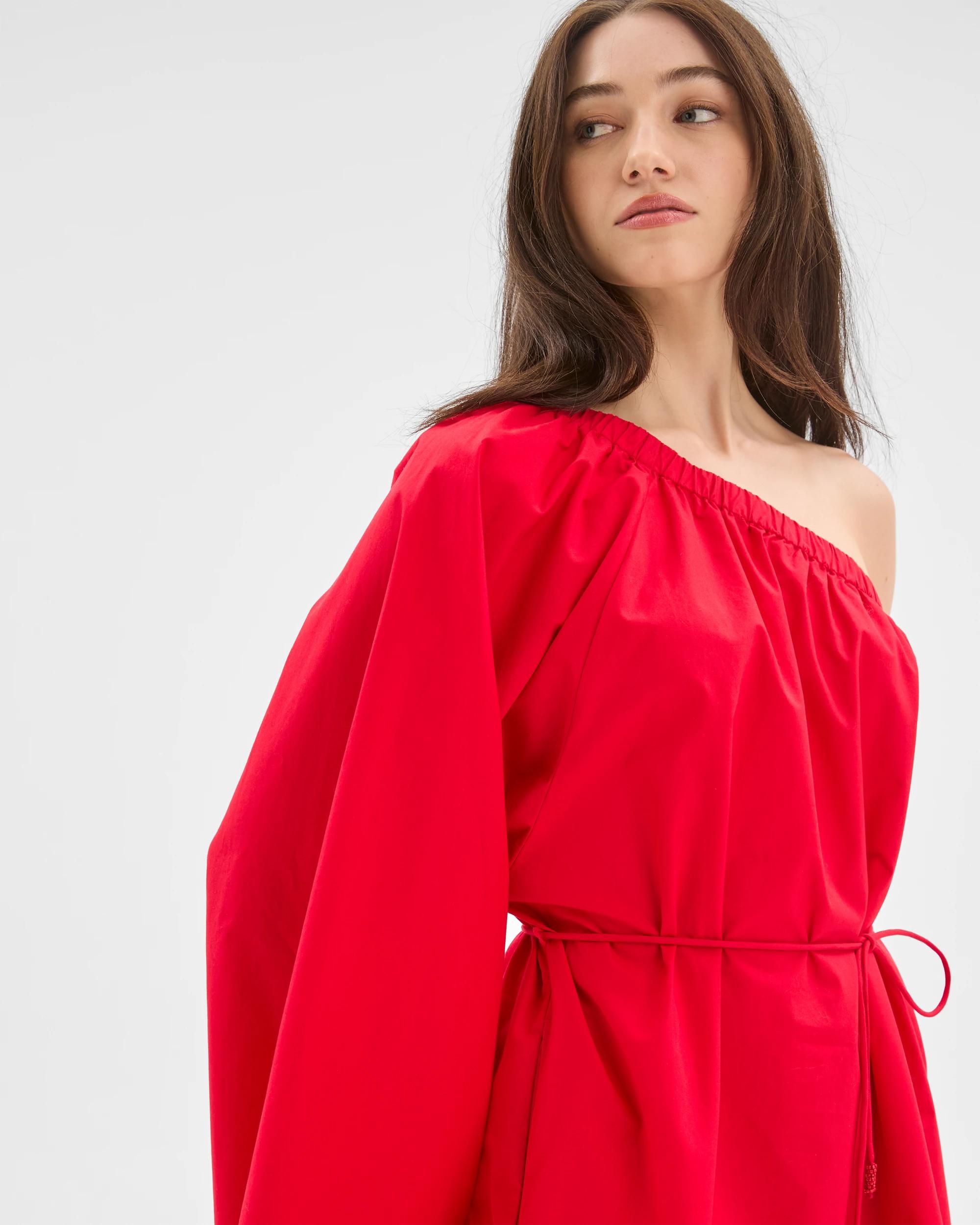 4 Lily Loves One Shoulder Dress FLAME, 4 of 6