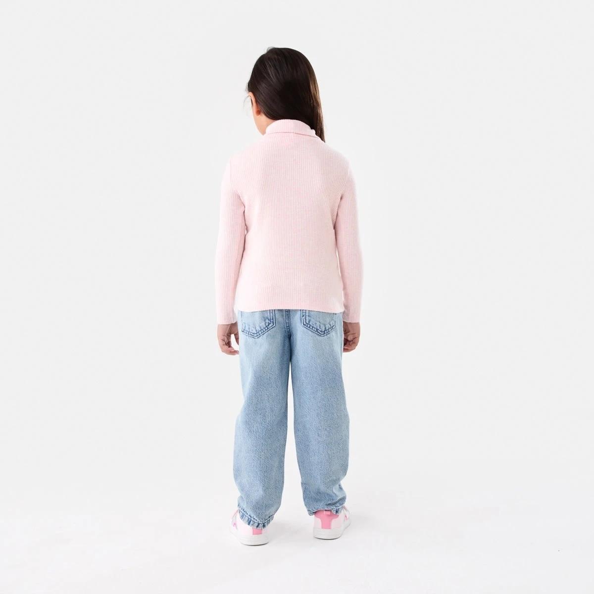 6 Long Sleeve Skivvy Top Pink Marle, 6 of 6