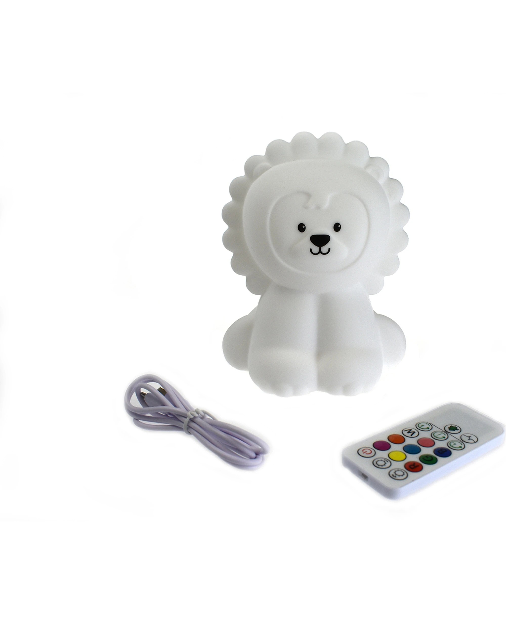 2 Kaper Kidz Bedtime Buddy Rory The Lion Night Light Silicone - White, 2 of 8