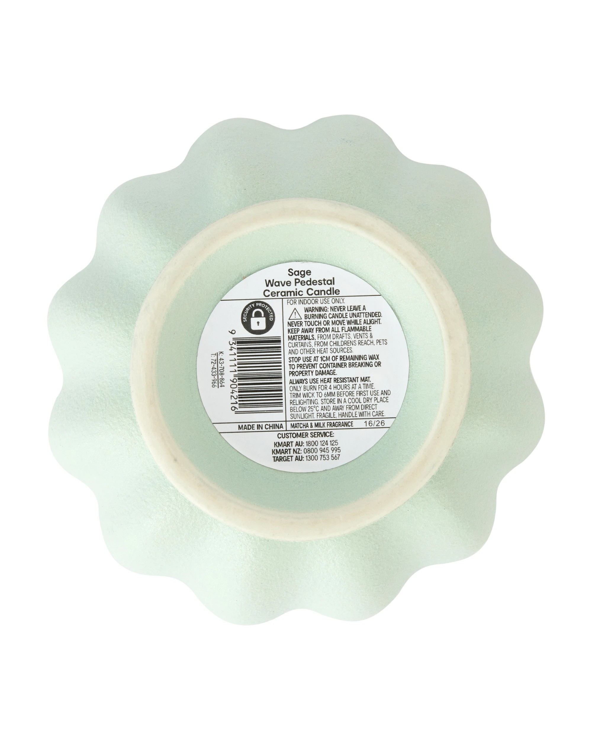 6 Sage Wave Pedestal Ceramic Candle, 6 of 6