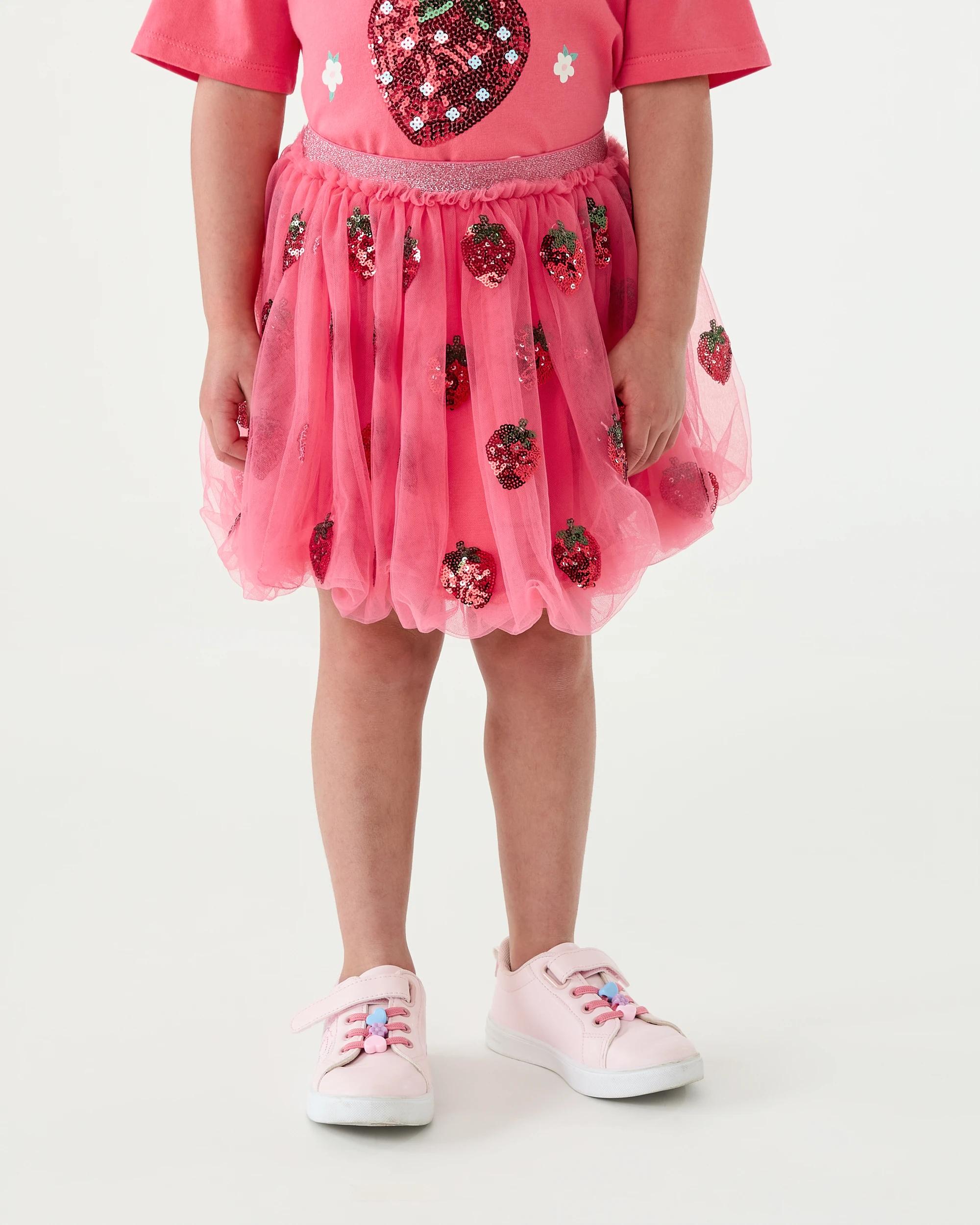 1 Bubble Tutu Skirt Red Strwby, 1 of 6