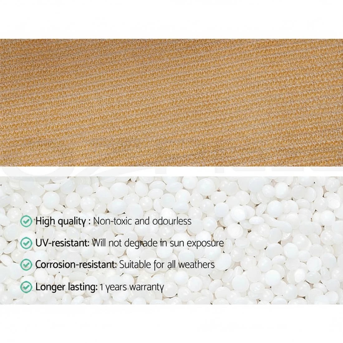 3 Instahut 70% Shade Cloth 1.83x50m Shadecloth Sail Heavy Duty - Beige, 3 of 5