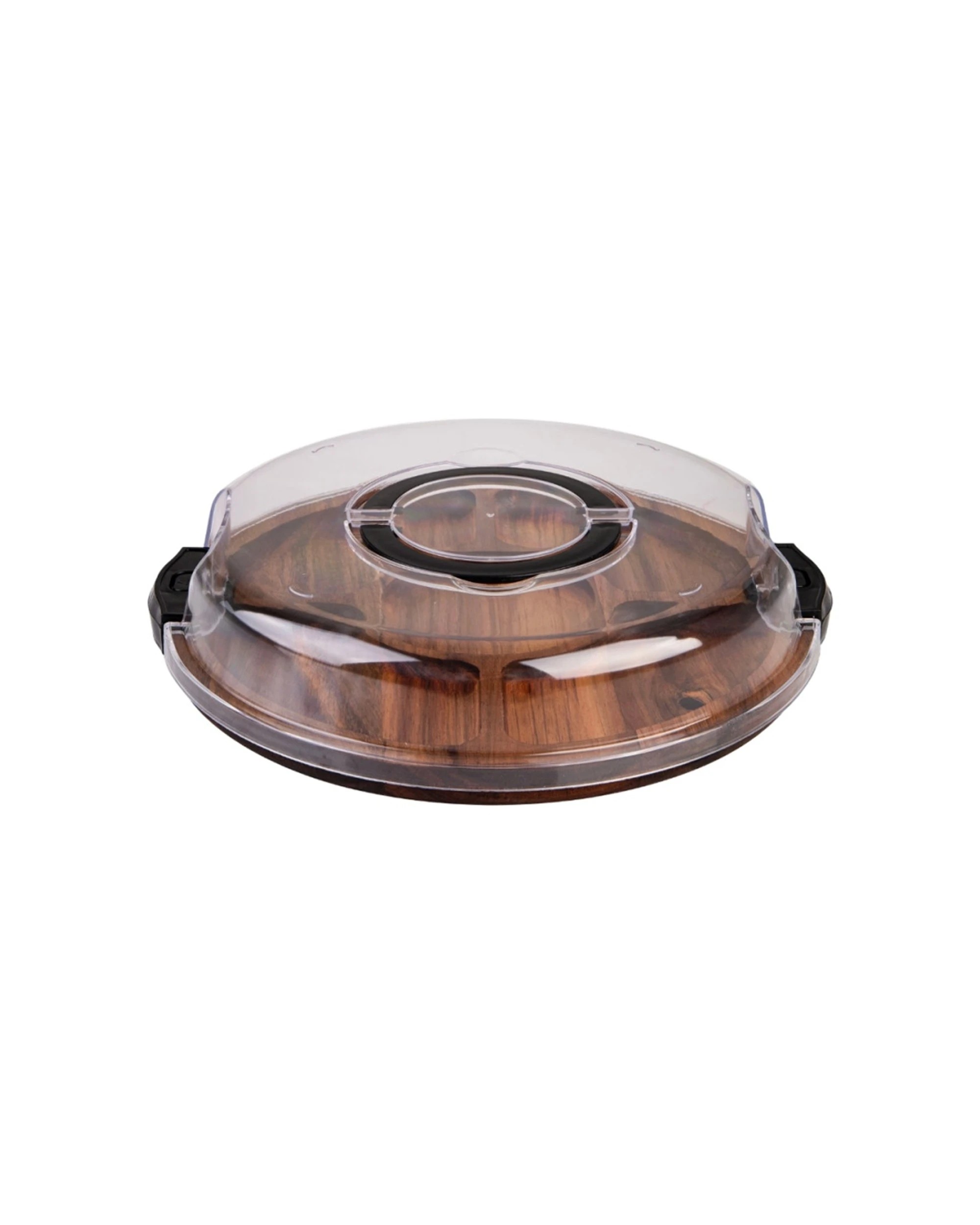 1 Alfresco Lane Acacia Wood 5 Compartment Round Grazing Platter - Natural, 1 of 7