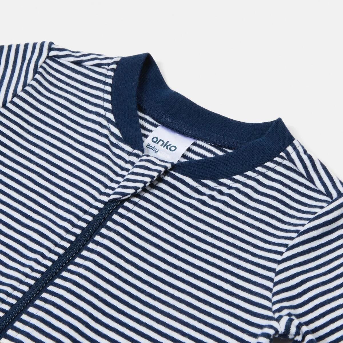 3 Turn Cuff Coverall Nvy Stripe, 3 of 4