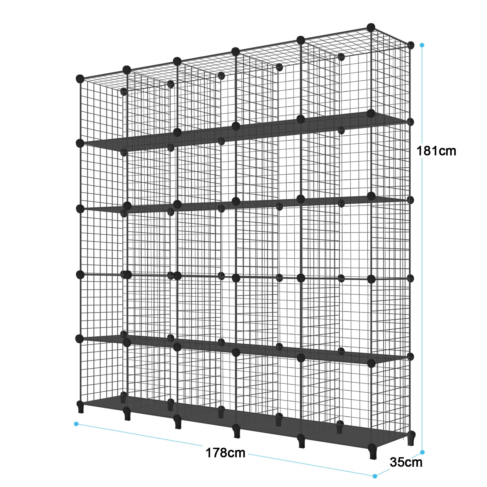 1 LUXSUITE 25 Cube Storage Organizer Ball Rack Black, 1 of 5
