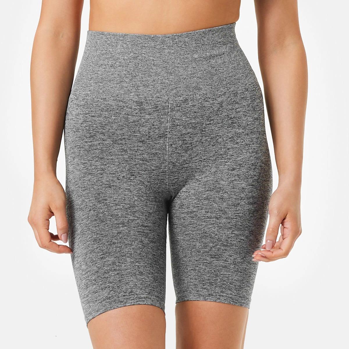 1 Active Womens Seamfree Bike Shorts Grey Marle, 1 of 6