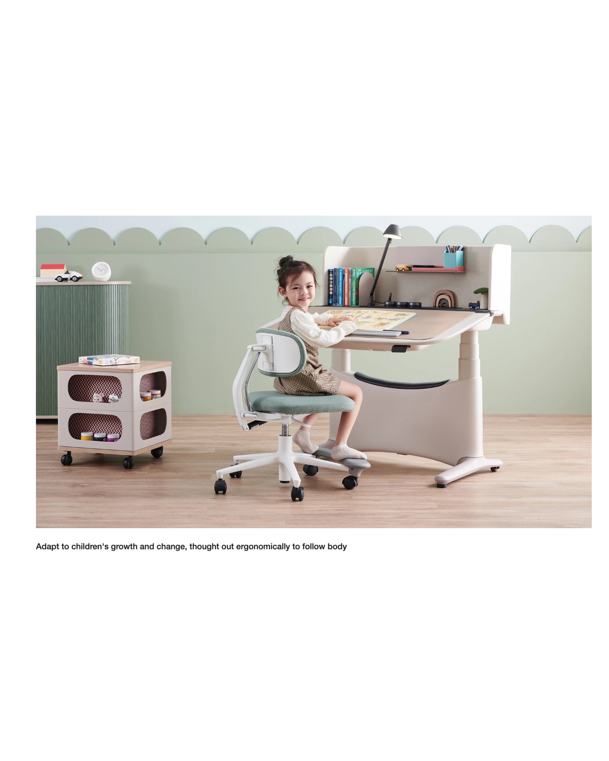 2 BR Home Kids Study Chair in Bamboo Green, 2 of 5