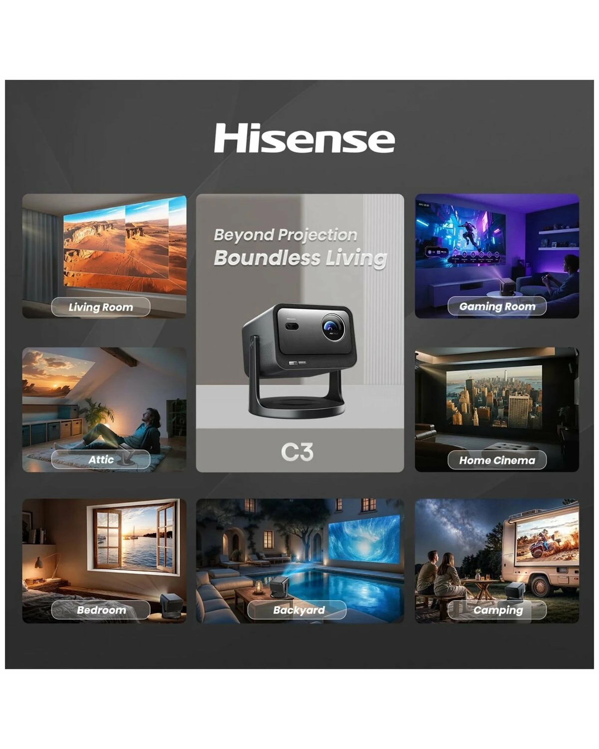 7 Hisense C3 65-300 Inch 4K Triple Laser Projector, 7 of 10