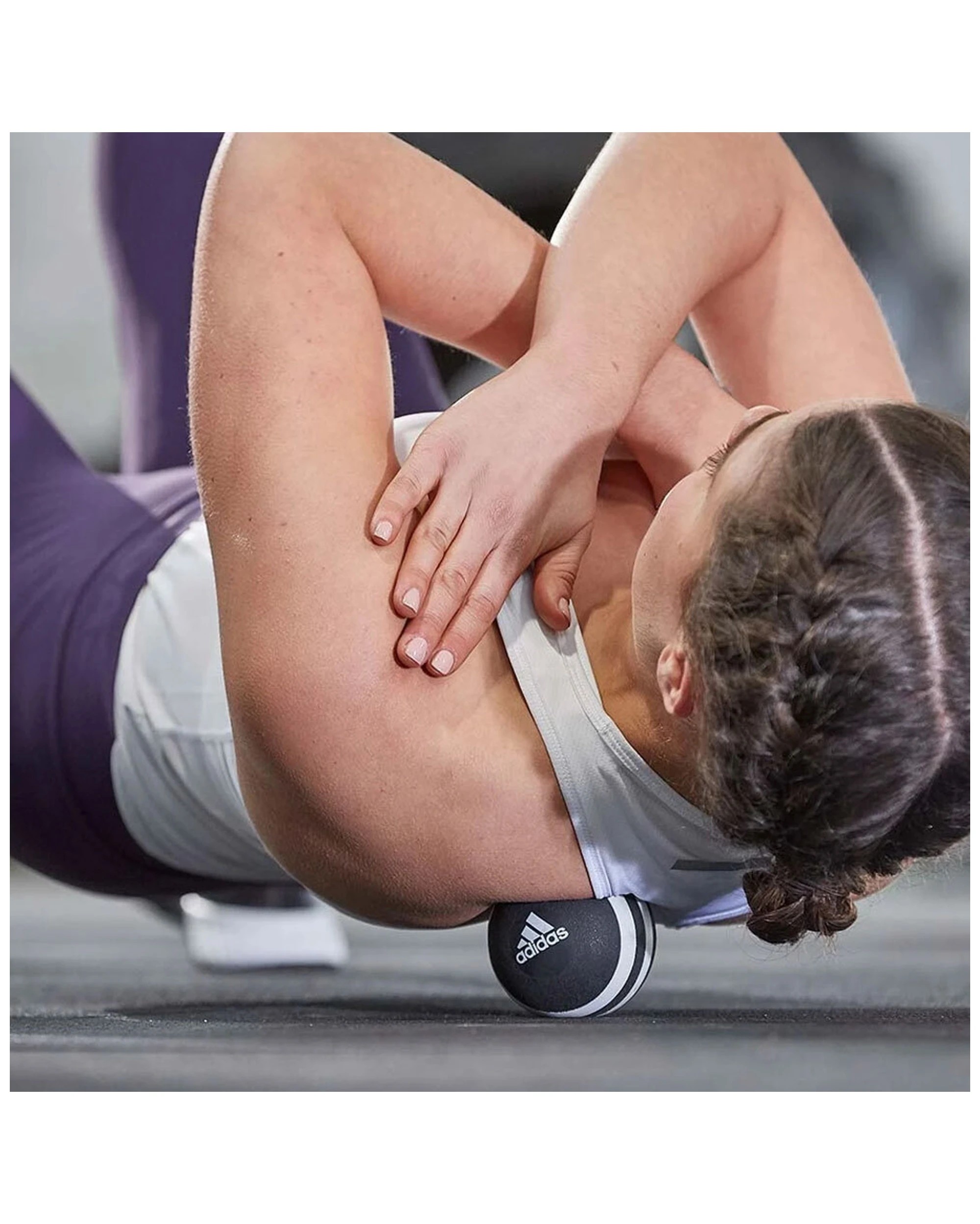 6 Adidas Massage Ball 8.3cm Cork Inner PU Outer Pain Relief Targeted Pressure - Black, 6 of 9