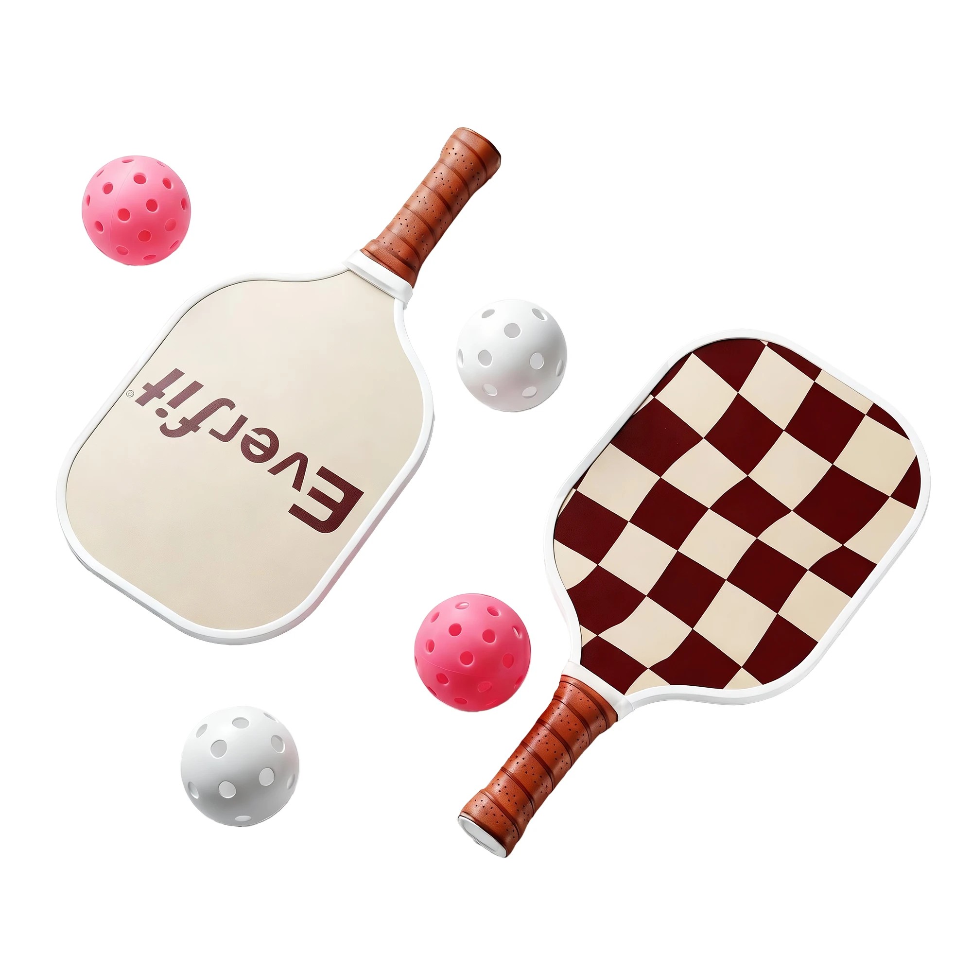 3 Everfit Pickleball Paddle Set Fibreglass Racquet Honeycomb Core With Bag - Burgundy, 3 of 7