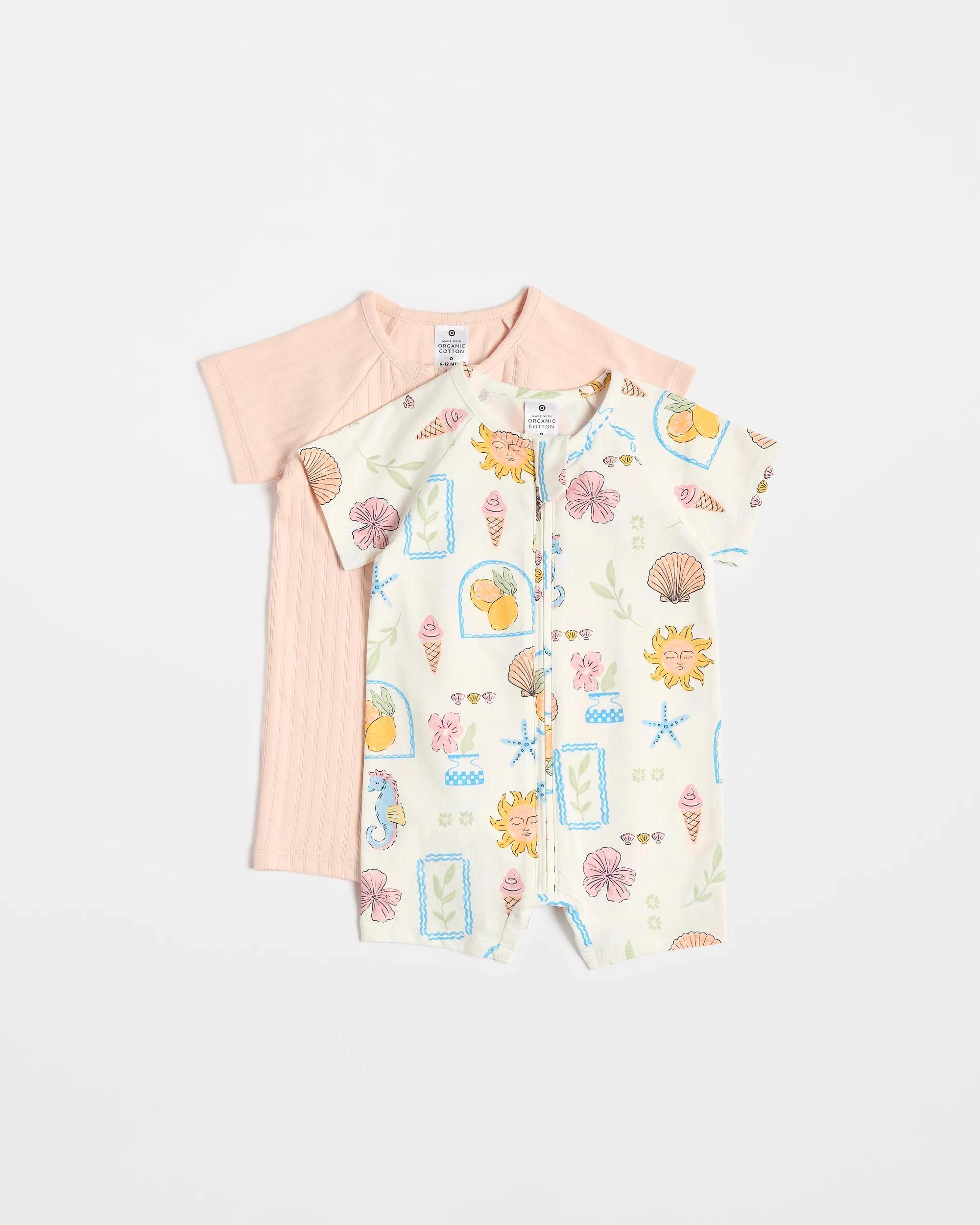 1 Target Baby Baby Organic Cotton Zip Romper 2 Pack SUNNYDAZE, 1 of 7