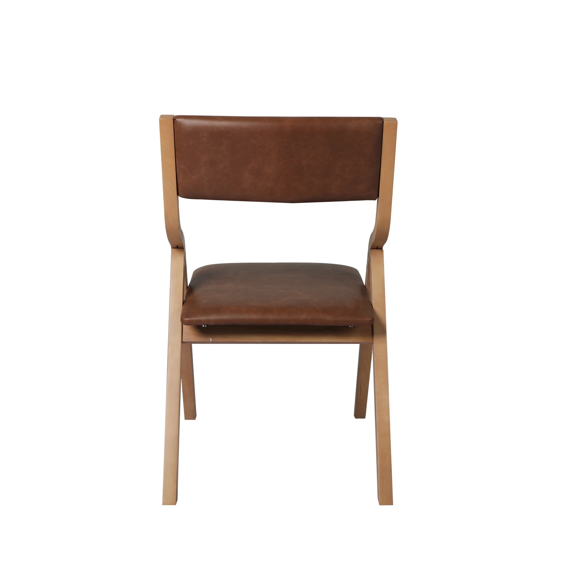 4 Levede 1 Set Of 2 Foldable Dining Chairs - Brown, 4 of 6